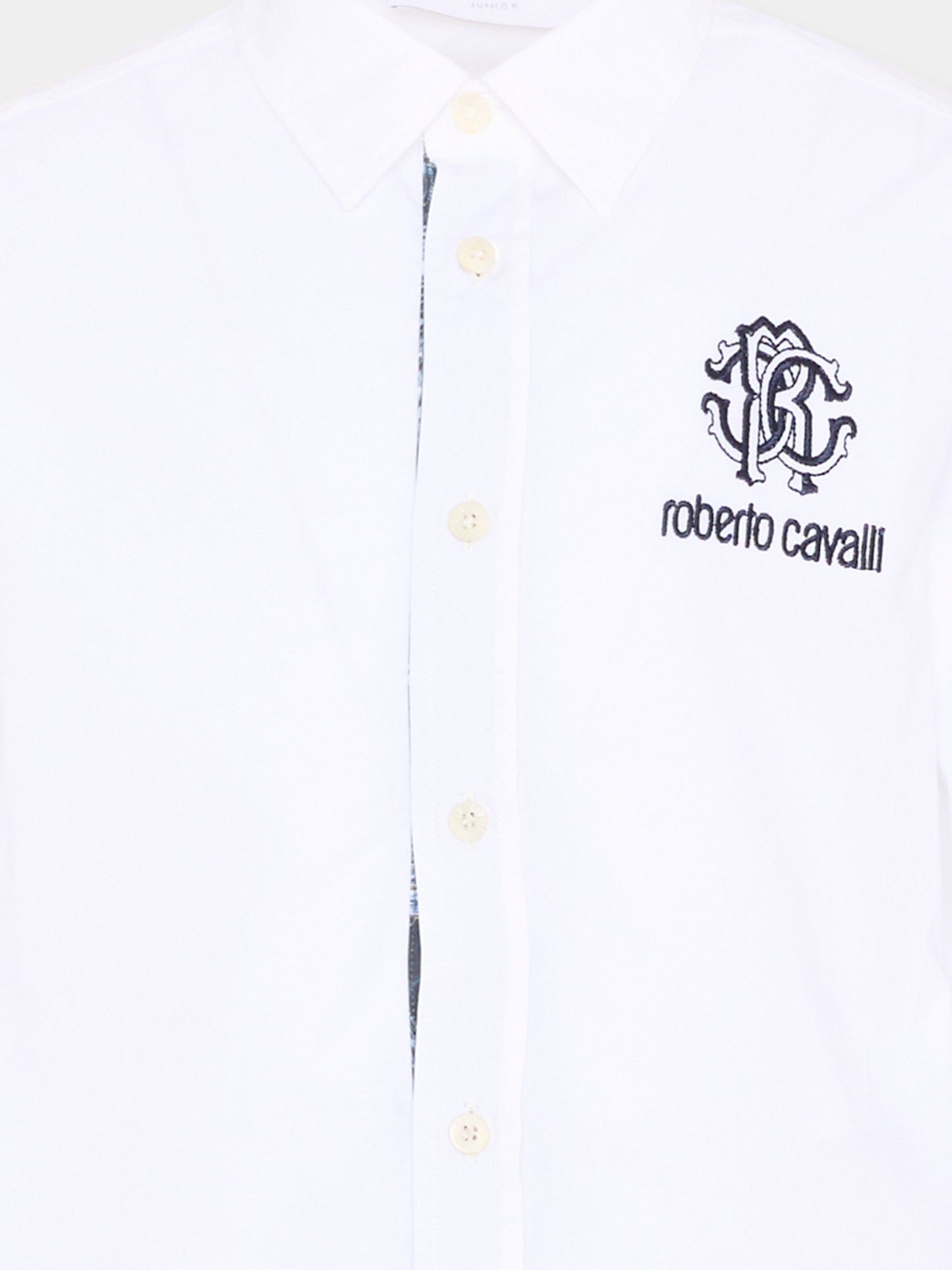 Camicia bianca per bambino con logo,Roberto Cavalli Kids,CBP26005CA WHITE