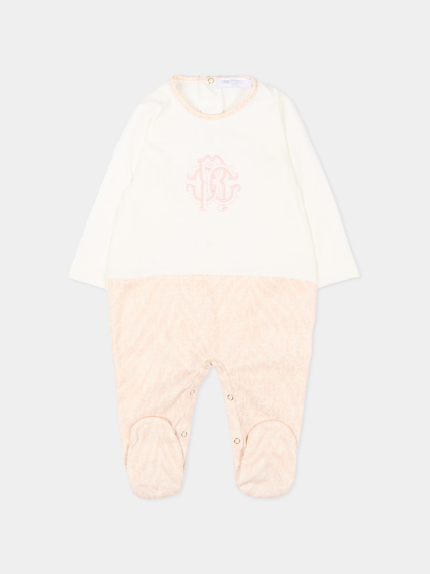 Set tutine rosa per neonata con logo,Roberto Cavalli Kids,CLP26004TU ZEBRA ROSA