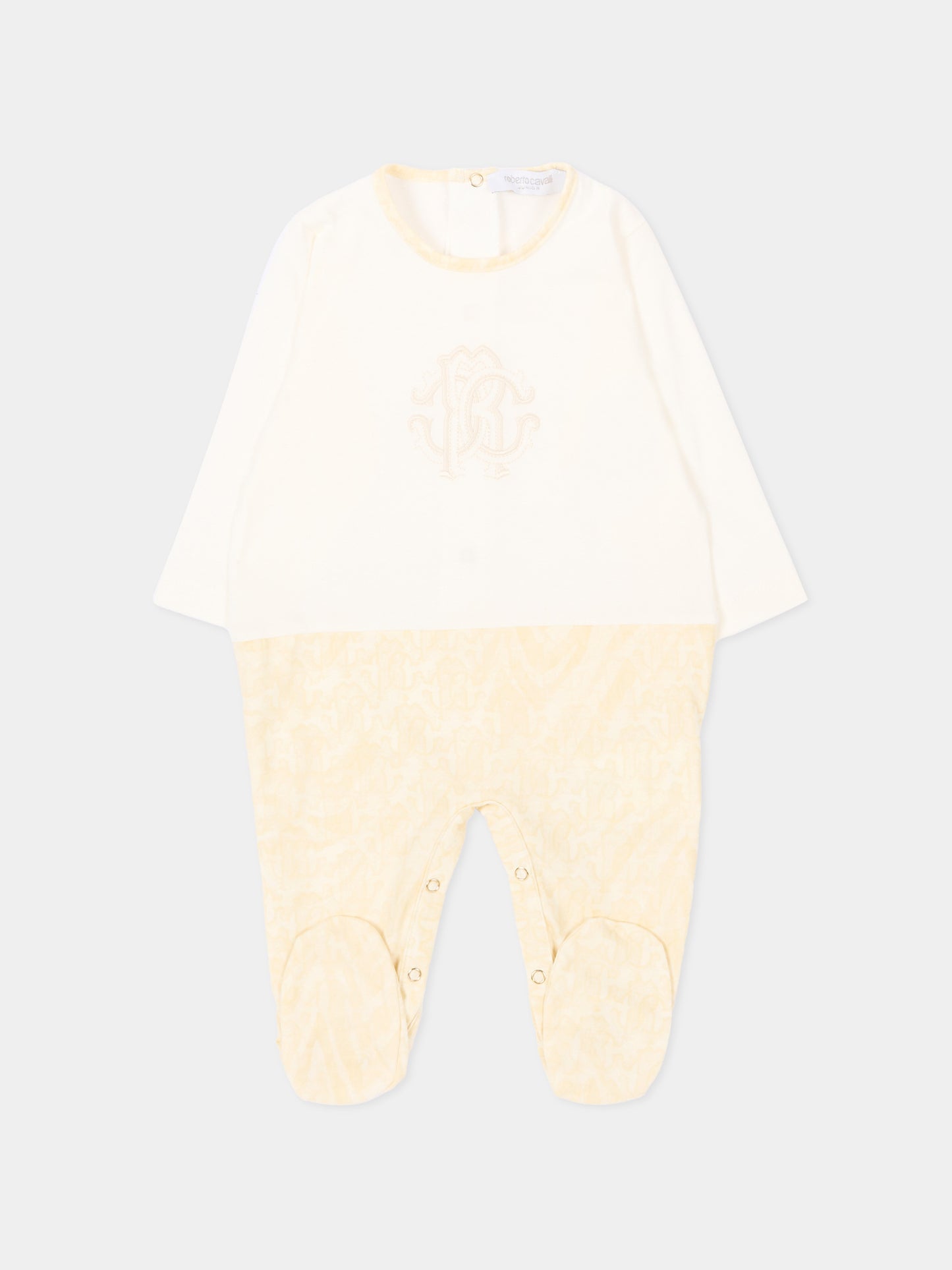 Set tutina avorio per neonati animalier,Roberto Cavalli Kids,CLP26005TU ZEBRA AVORIO