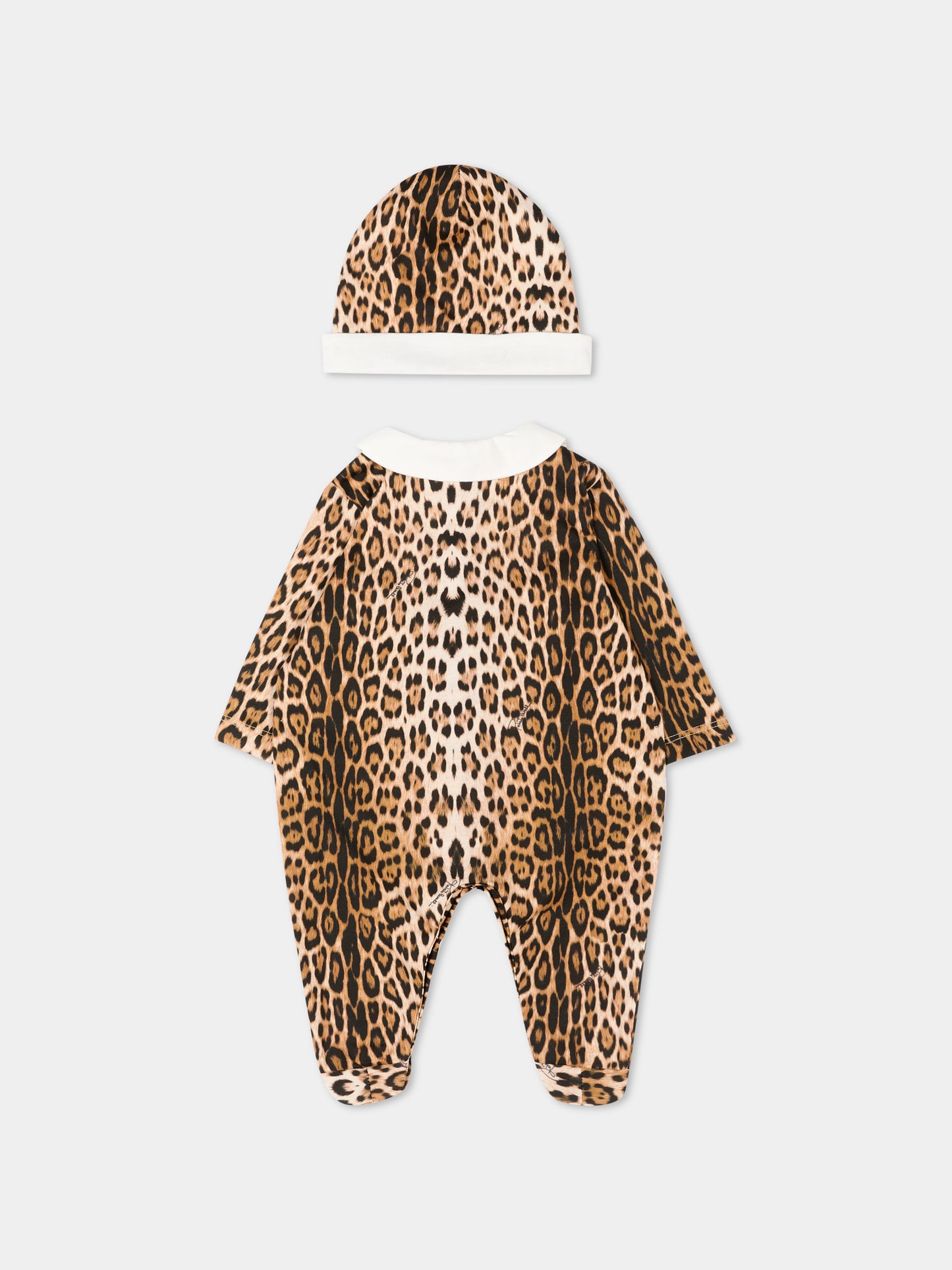 Set tutina marrone per neonati animalier,Roberto Cavalli Kids,CLP26018TU MACULA NEW HERITAGE