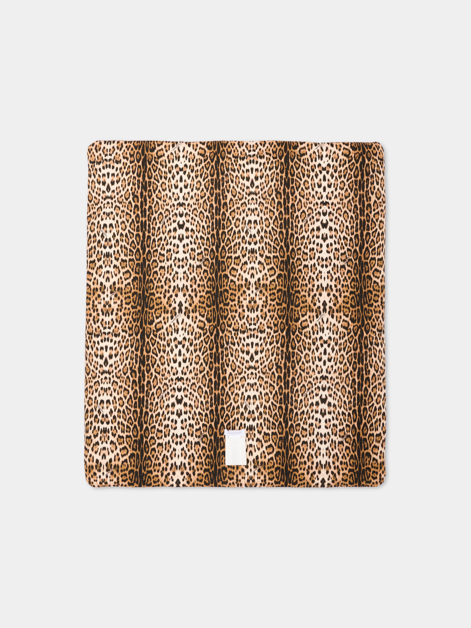 Coperta bianca per neonati con stampa animalier,Roberto Cavalli Kids,CLP26019CE MACULA NEW HERITAGE