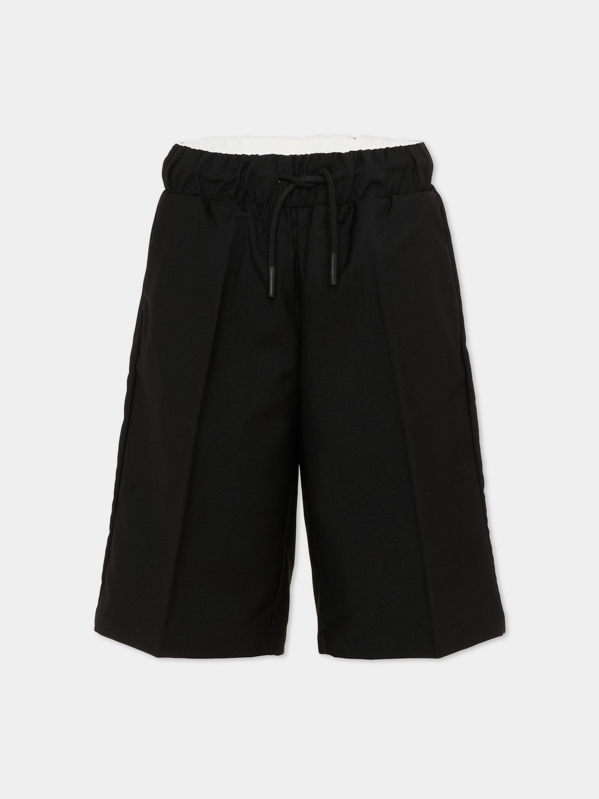 Shorts casual neri per bambino,Roberto Cavalli Kids,CBP26121BE BLACK