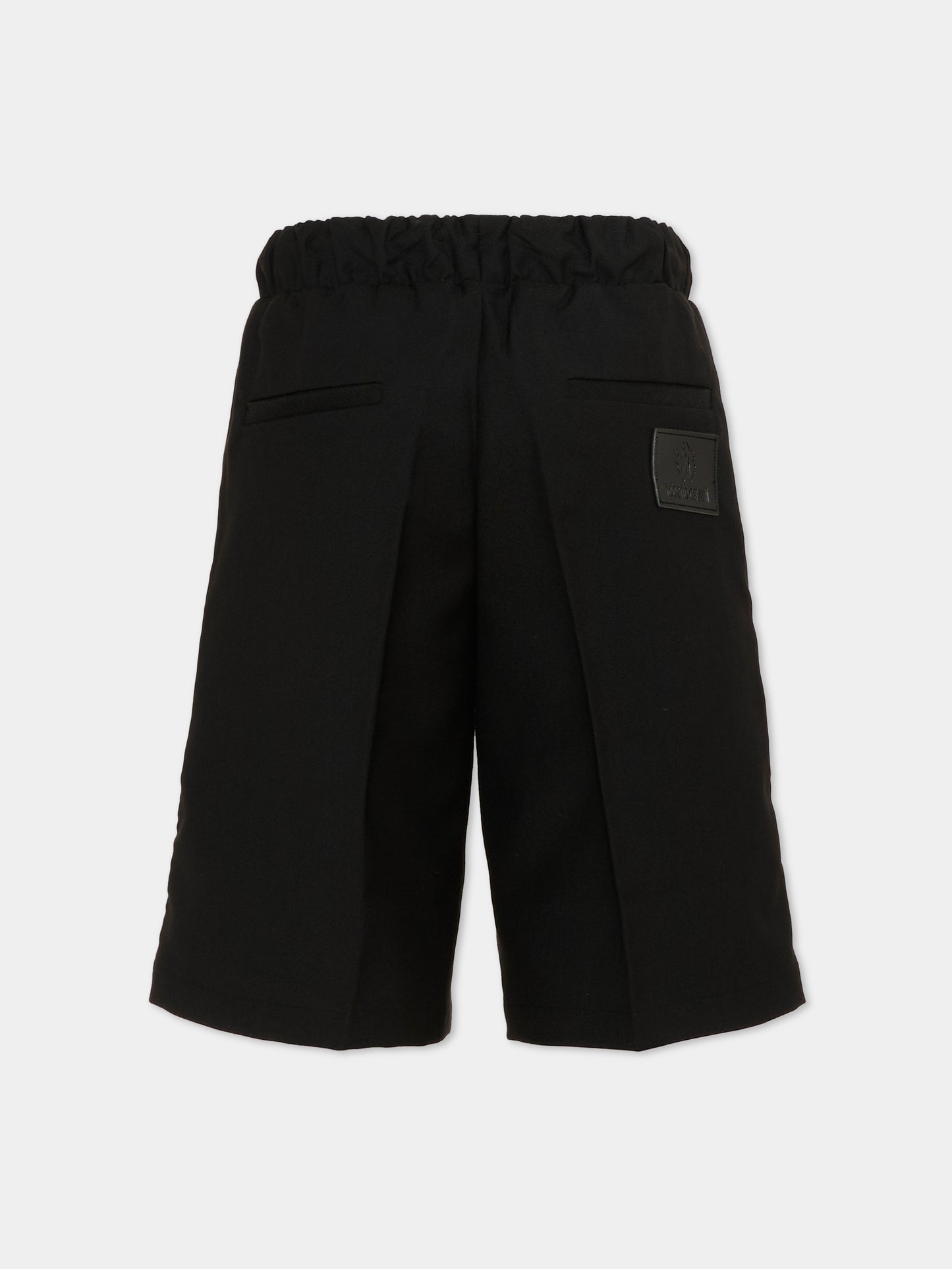 Shorts casual neri per bambino,Roberto Cavalli Kids,CBP26121BE BLACK