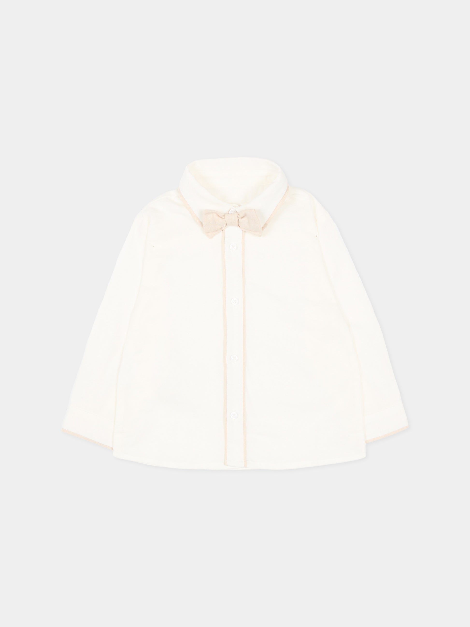 Camicia avorio per neonato con papillon,Mayoral,1115 072