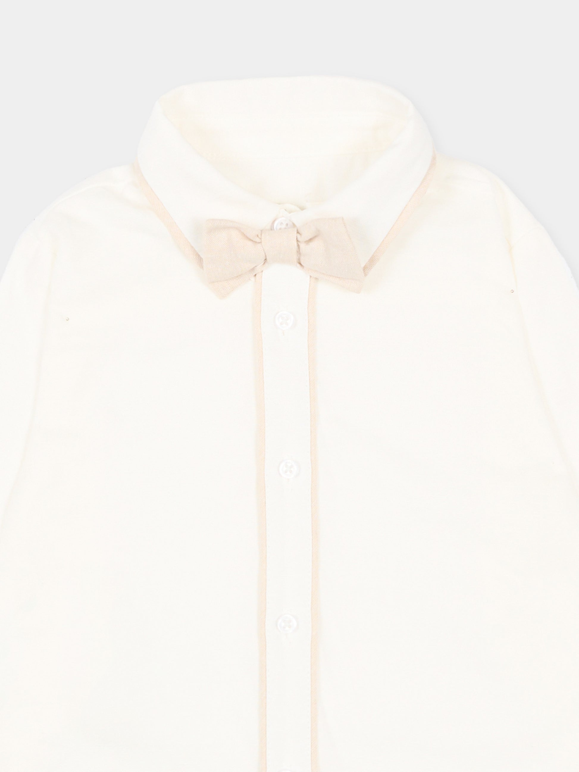 Camicia avorio per neonato con papillon,Mayoral,1115 072