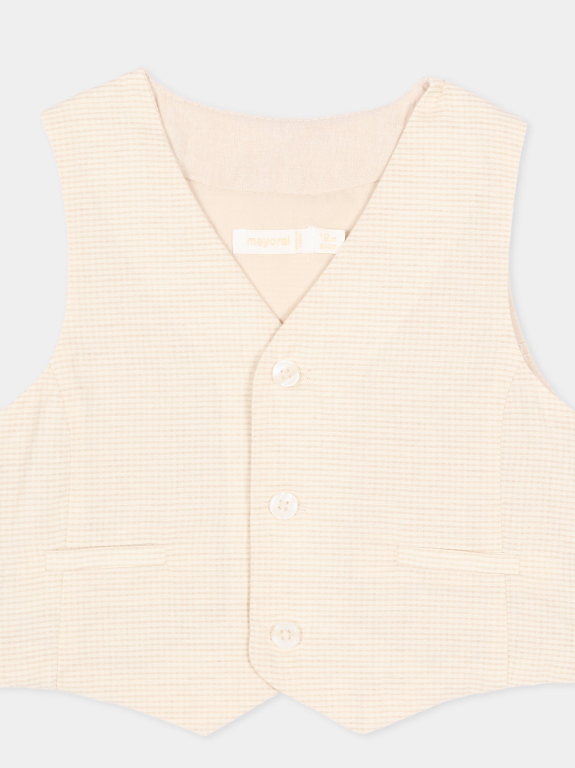 Panciotto beige per neonato,Mayoral,1312 016