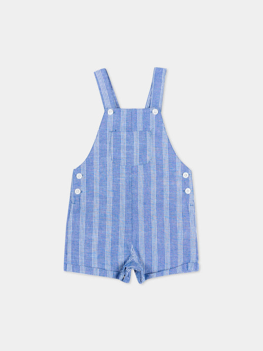 Salopette azzurra a righe per neonato,Mayoral,1658 068