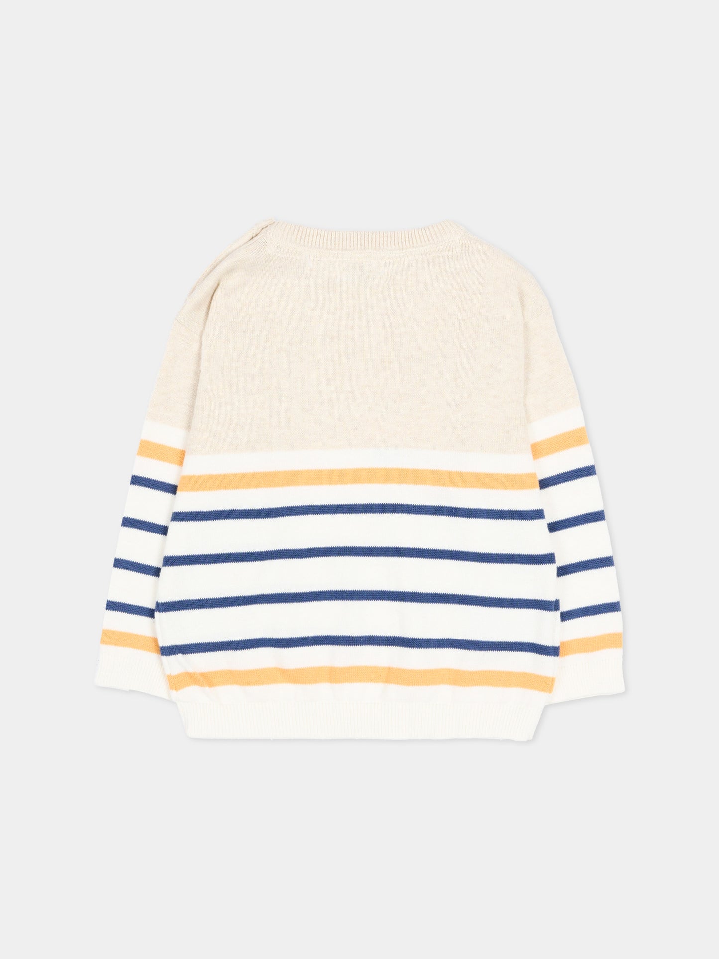 Maglione beige per neonato a righe,Mayoral,1309 071