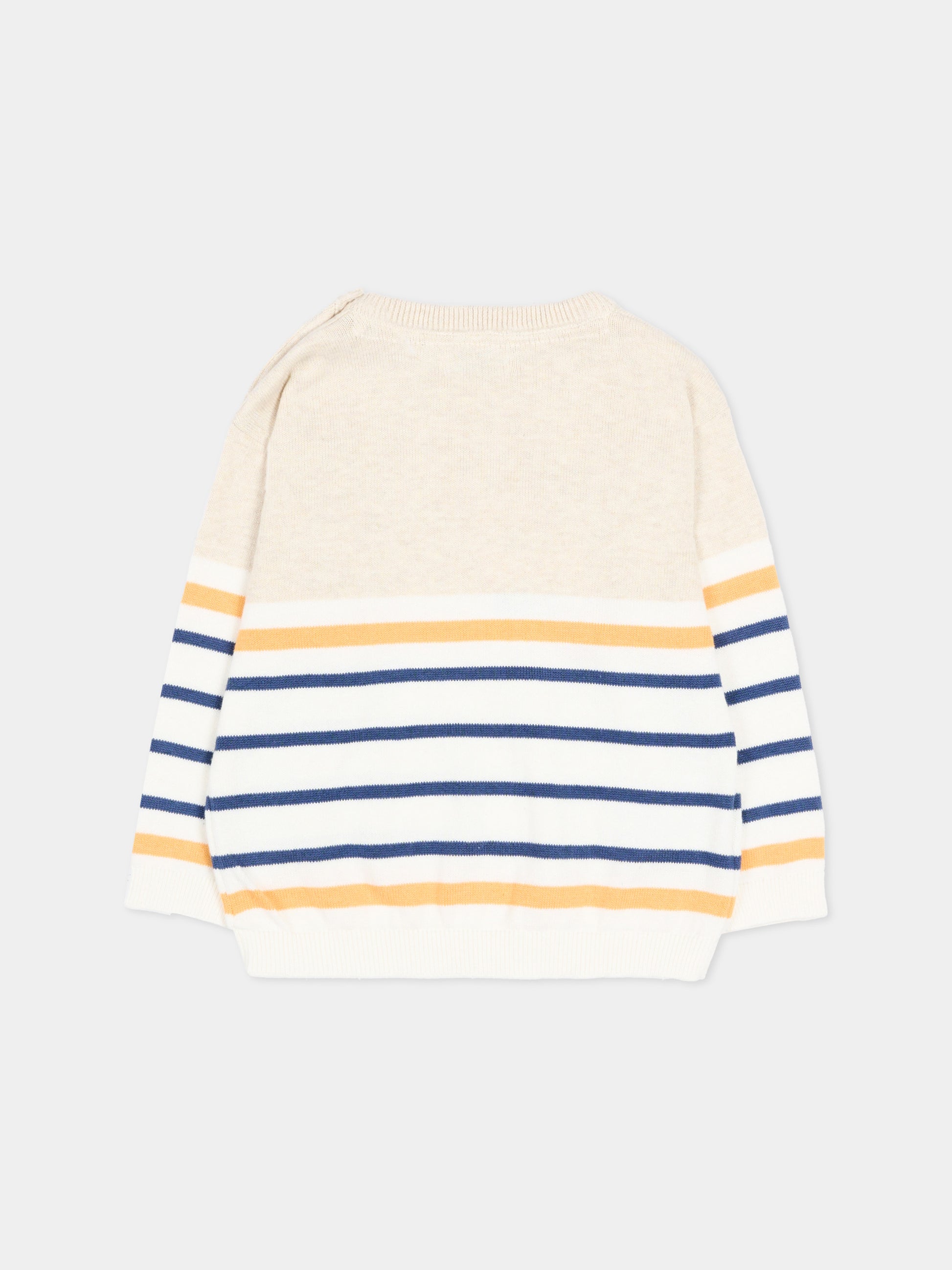 Maglione beige per neonato a righe,Mayoral,1309 071