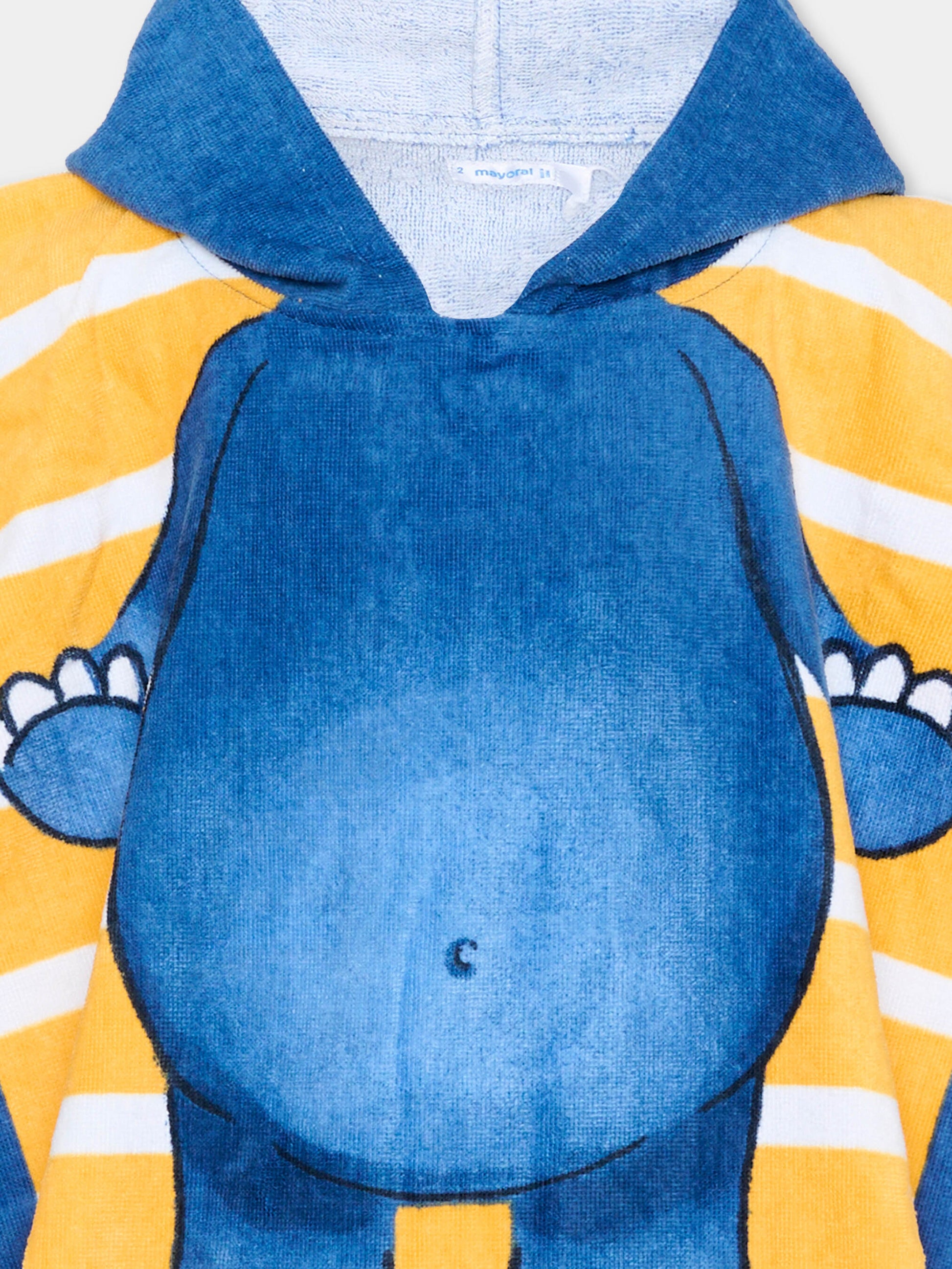 Accappatoio blu con ippopotamo per neonato,Mayoral,10164 095