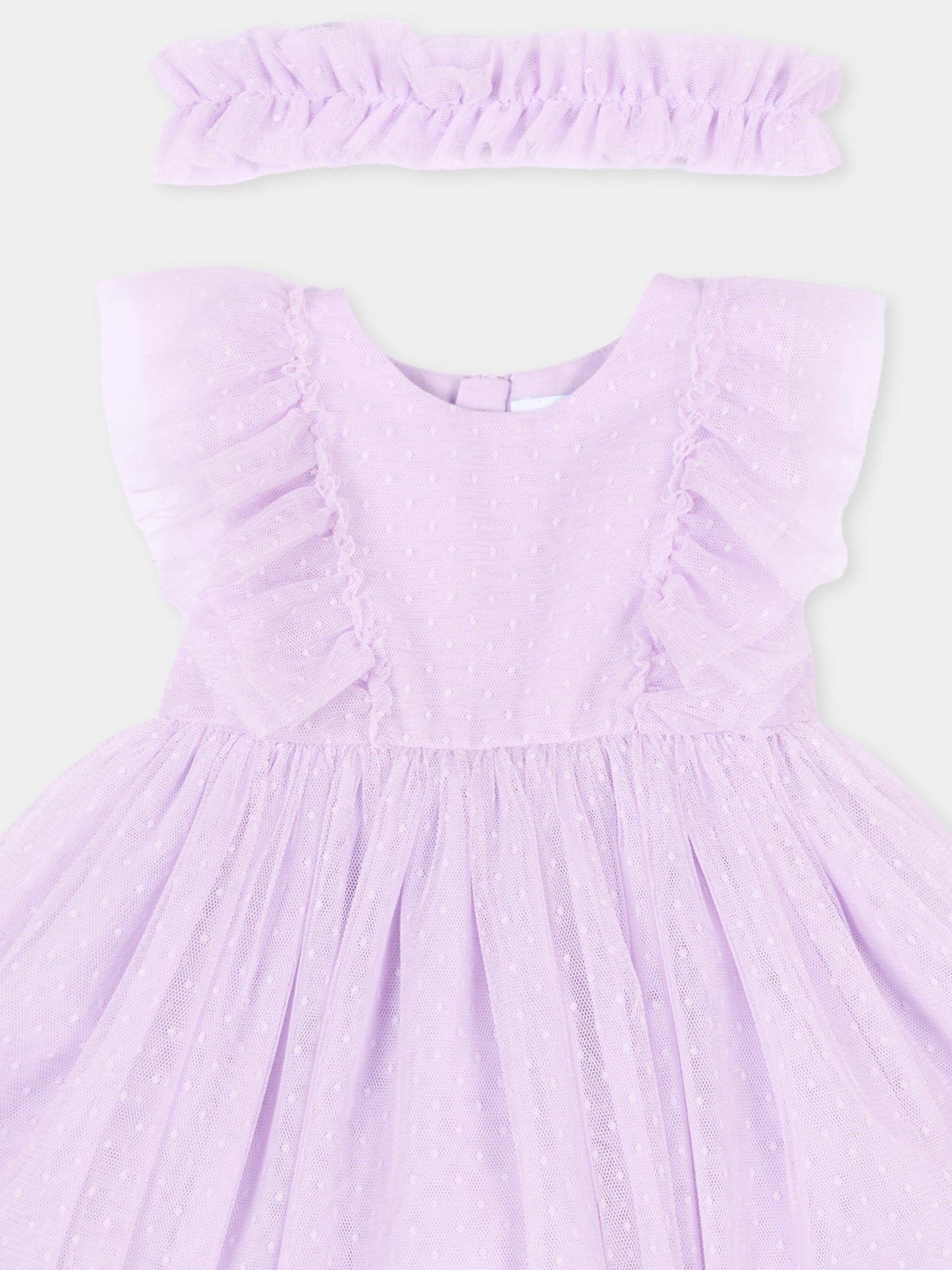 Abito elegante lilla per neonata in plumetis,Mayoral,1905 047