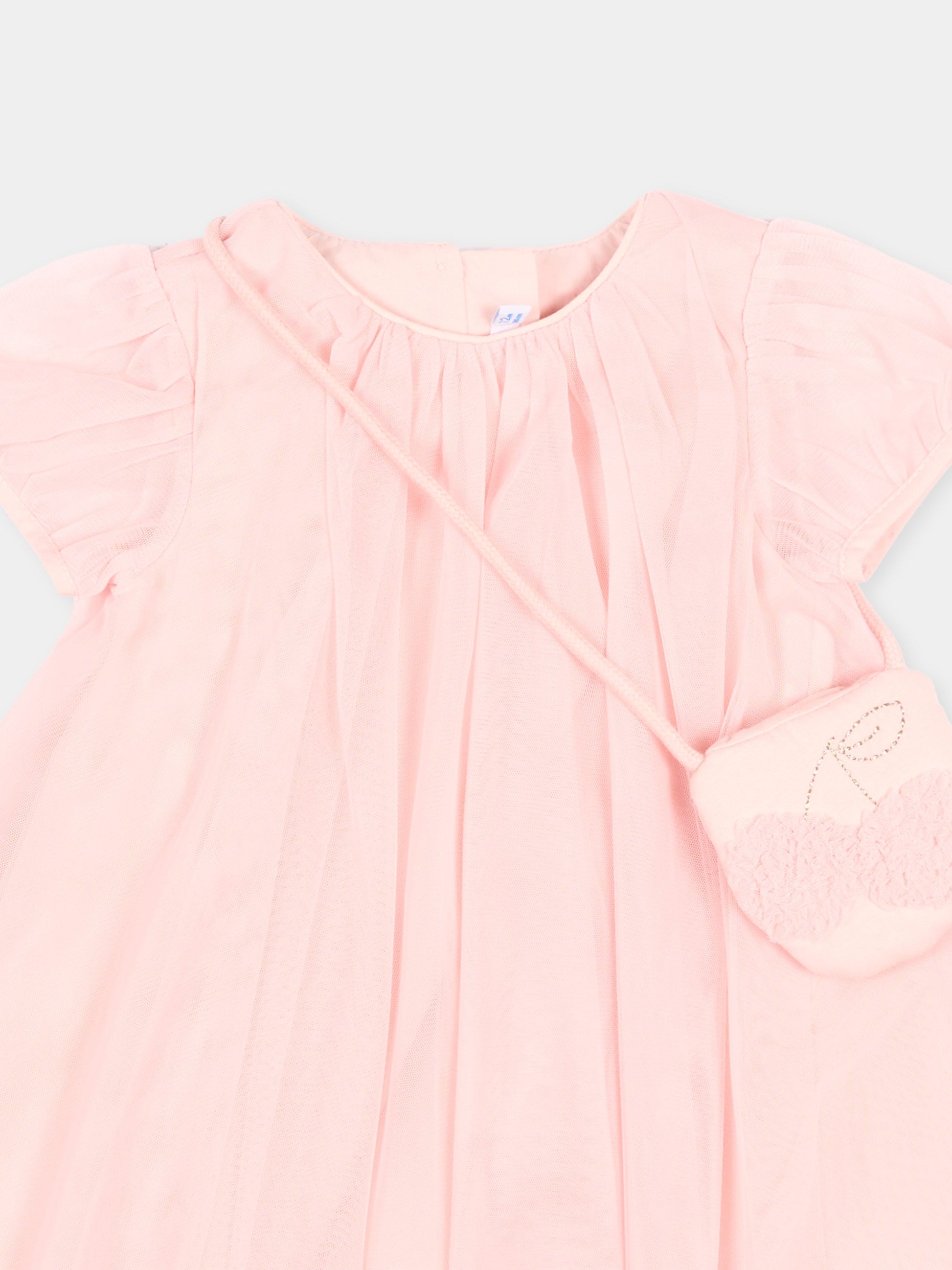Abito rosa per neonata con borsetta,Mayoral,1917 046