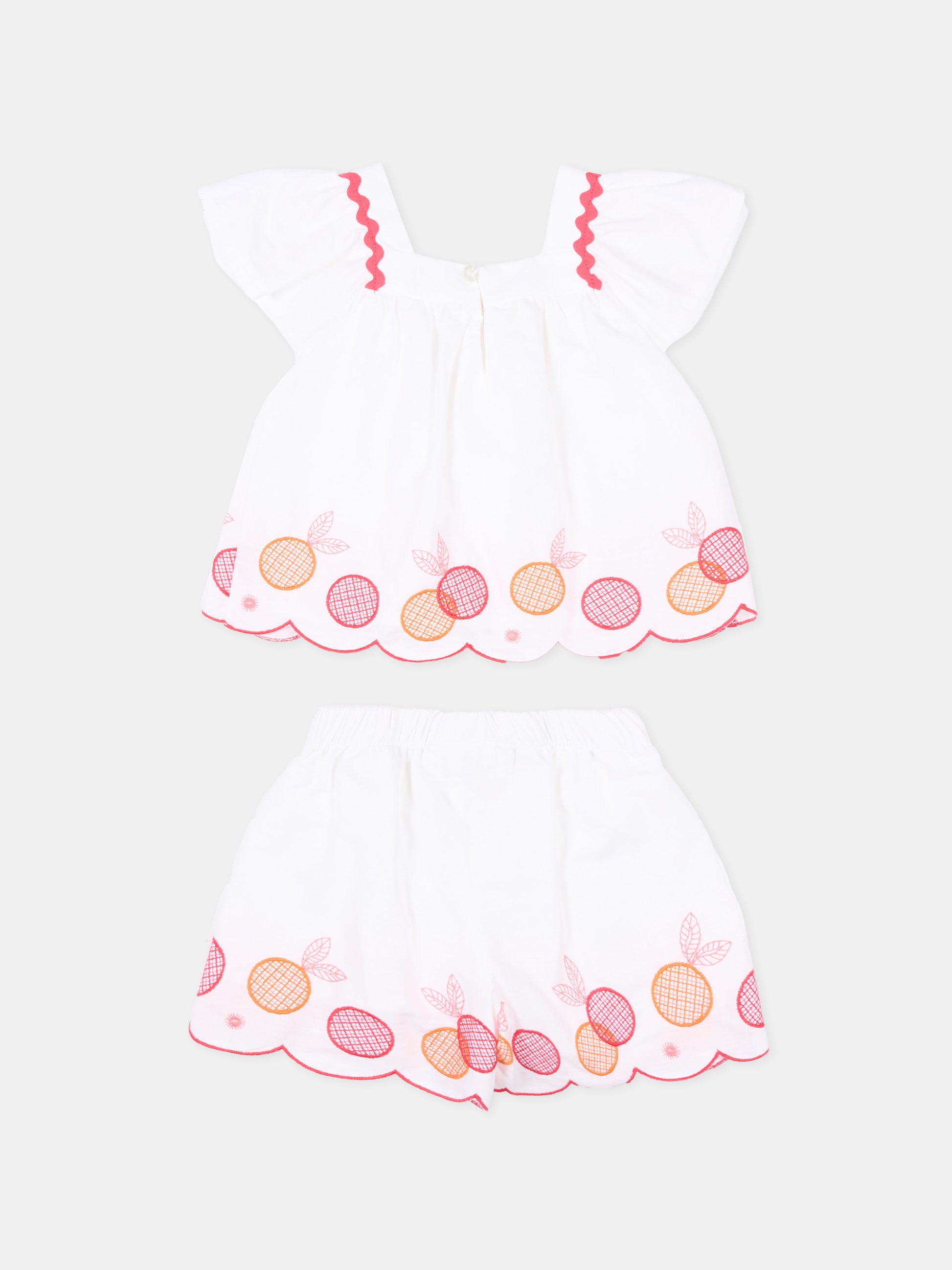 Completo sportivo corto bianco frutta per neonata,Mayoral,1214 081