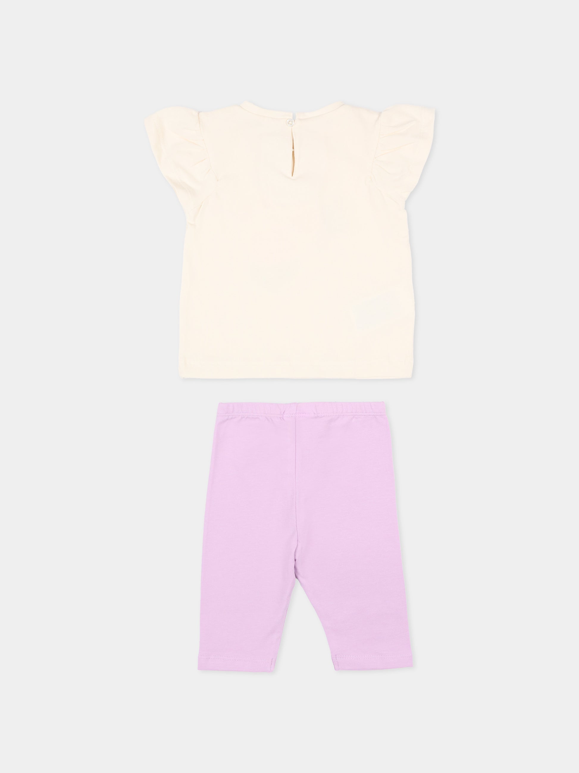 Completo sportivo lilla per neonata con stampa ape,Mayoral,1751 093