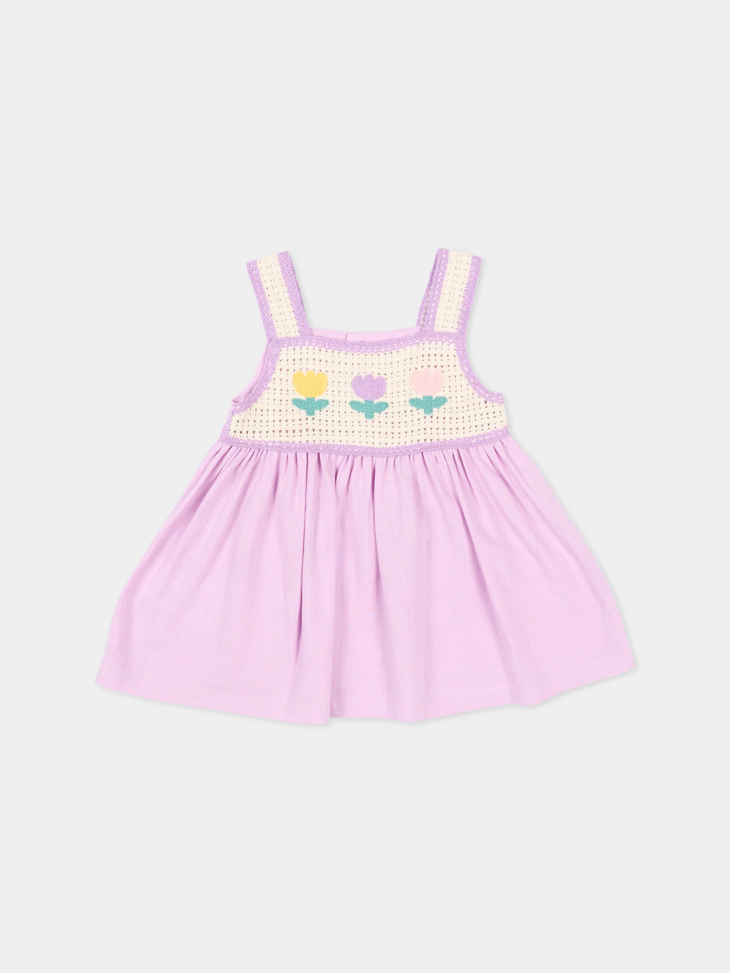 Vestito lilla per neonata con tulipani,Mayoral,1931 080