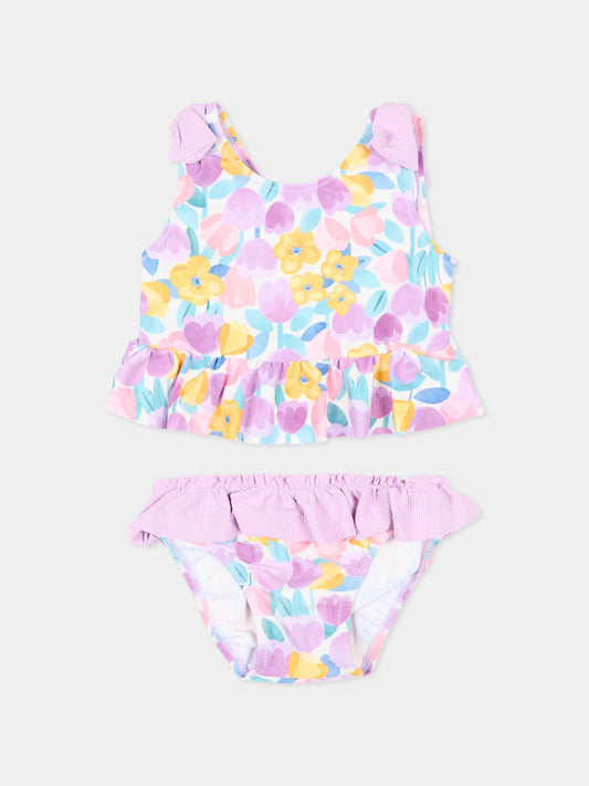 Bikini lilla per neonata floreale,Mayoral,1655 024
