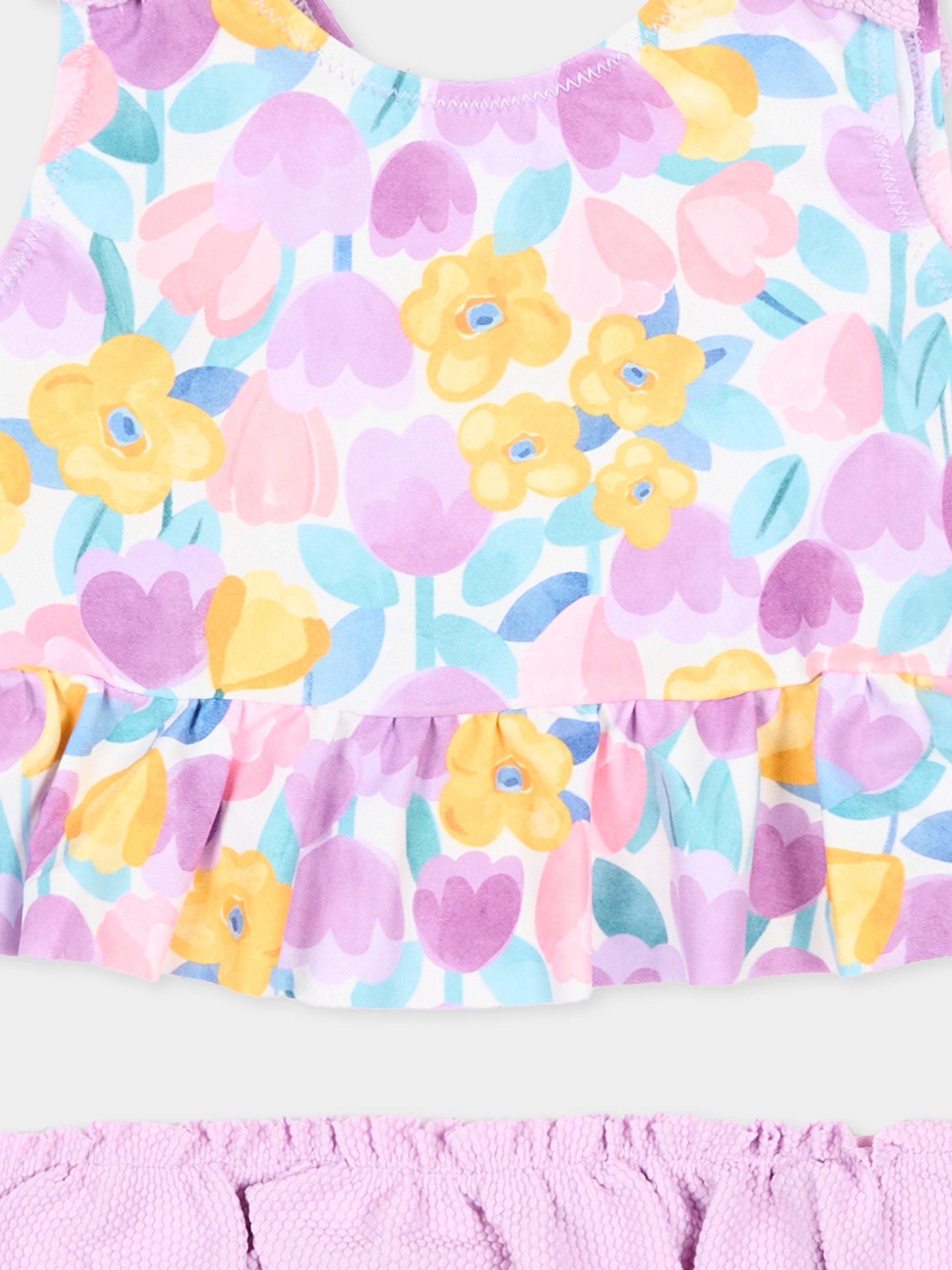 Bikini lilla per neonata floreale,Mayoral,1655 024