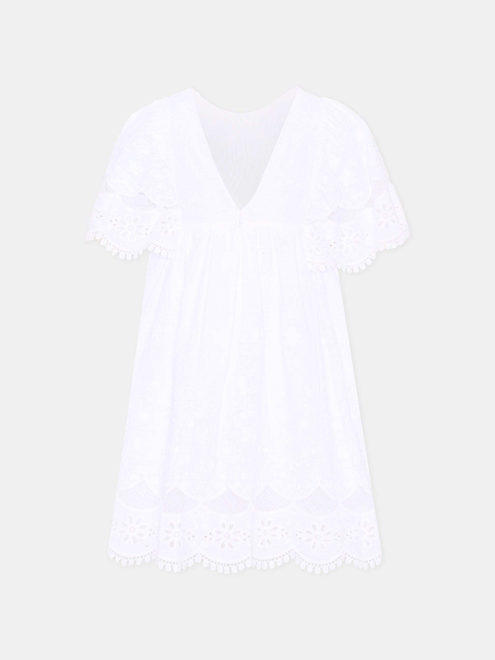 Abito bianco per bambina in pizzo sangallo,Mayoral,3923 081