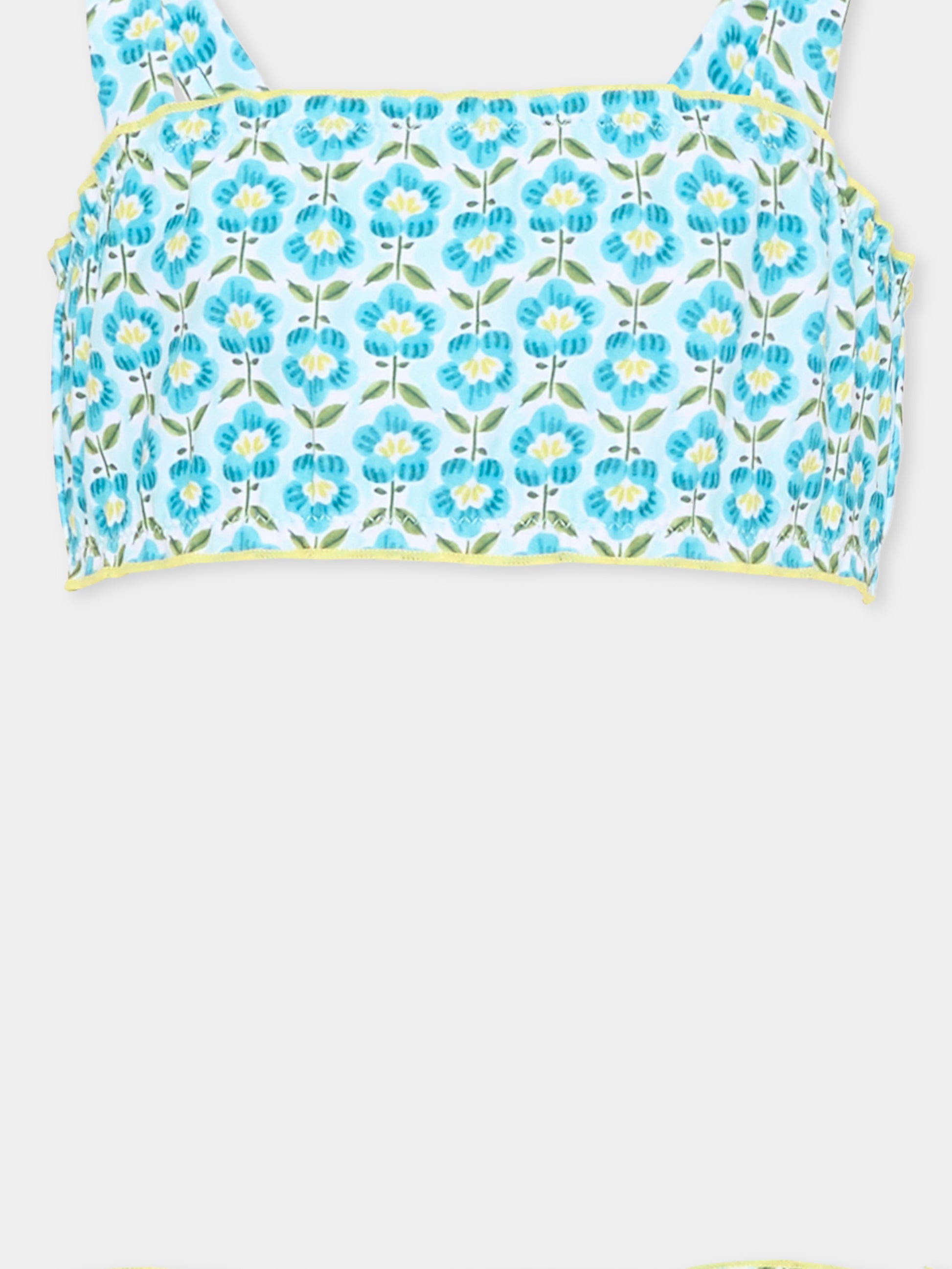 Bbikini azzurro floreale per bambina,Mayoral,3735 049