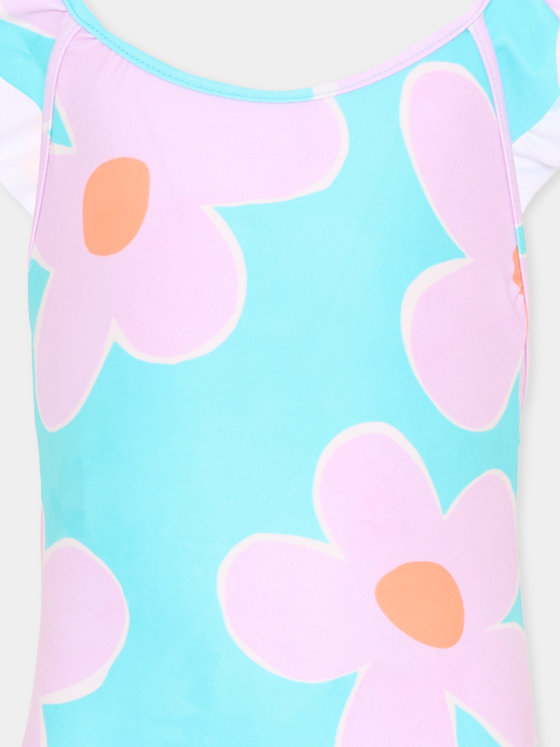 Costume intero lilla per bambina con fiori,Mayoral,3738 053