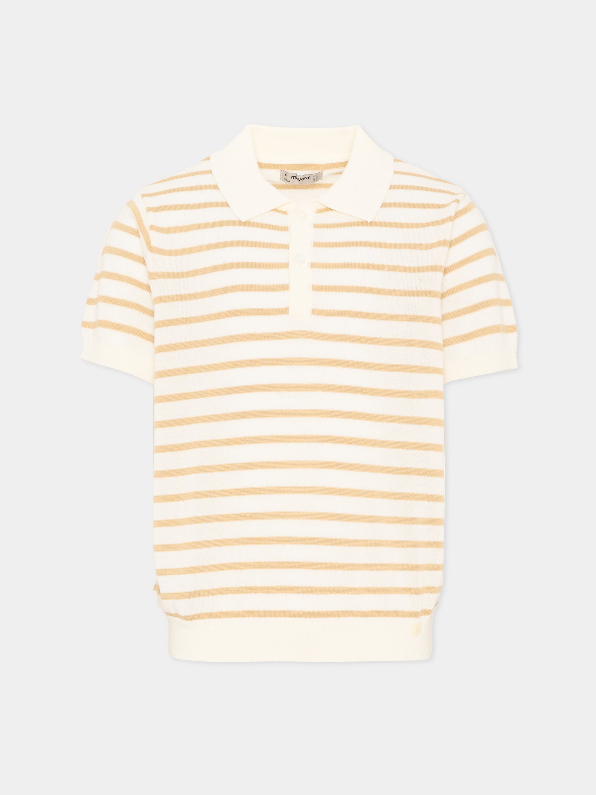 Polo avorio a righe per bambino,Mayoral,3106 090