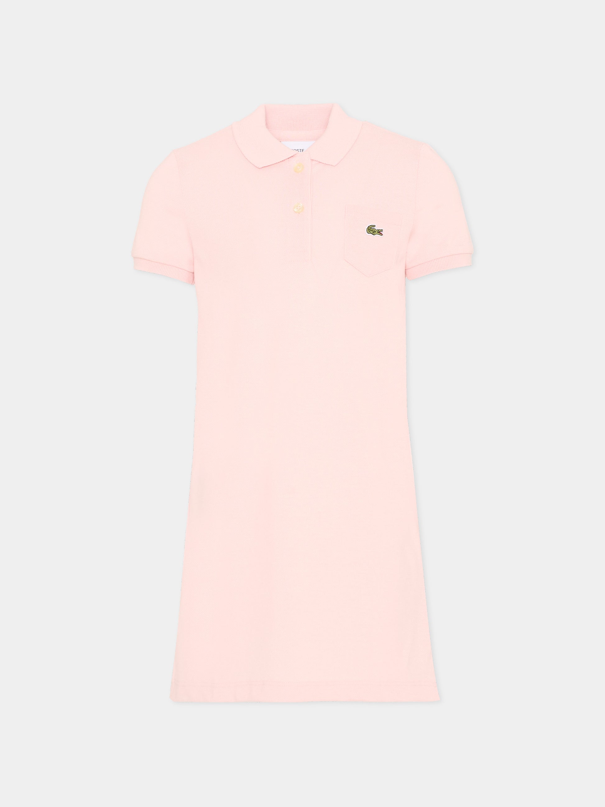 Vestito rosa per bambina con logo,Lacoste,7066 AL5