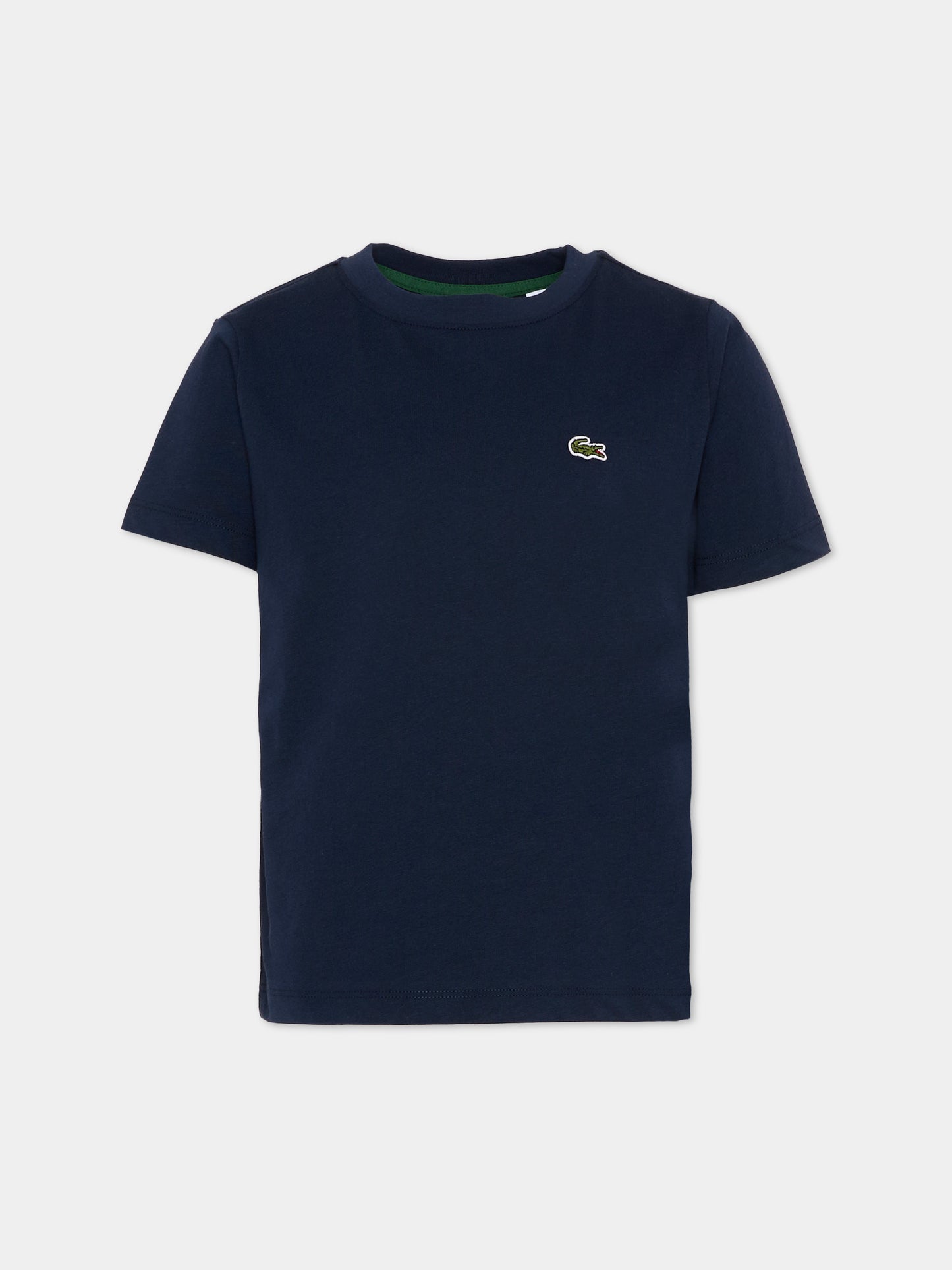 T-Shirt blu per bambini con logo,Lacoste,7025 UGW