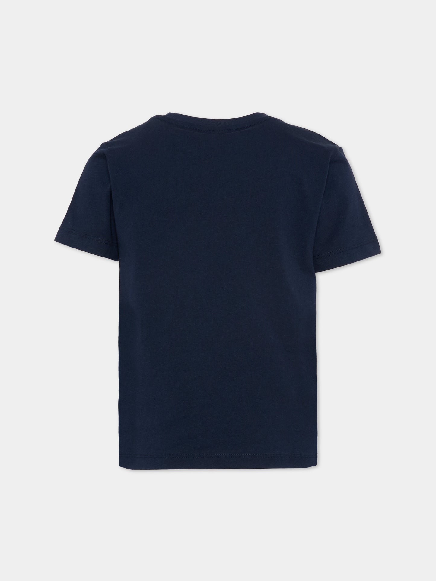 T-Shirt blu per bambini con logo,Lacoste,7025 UGW
