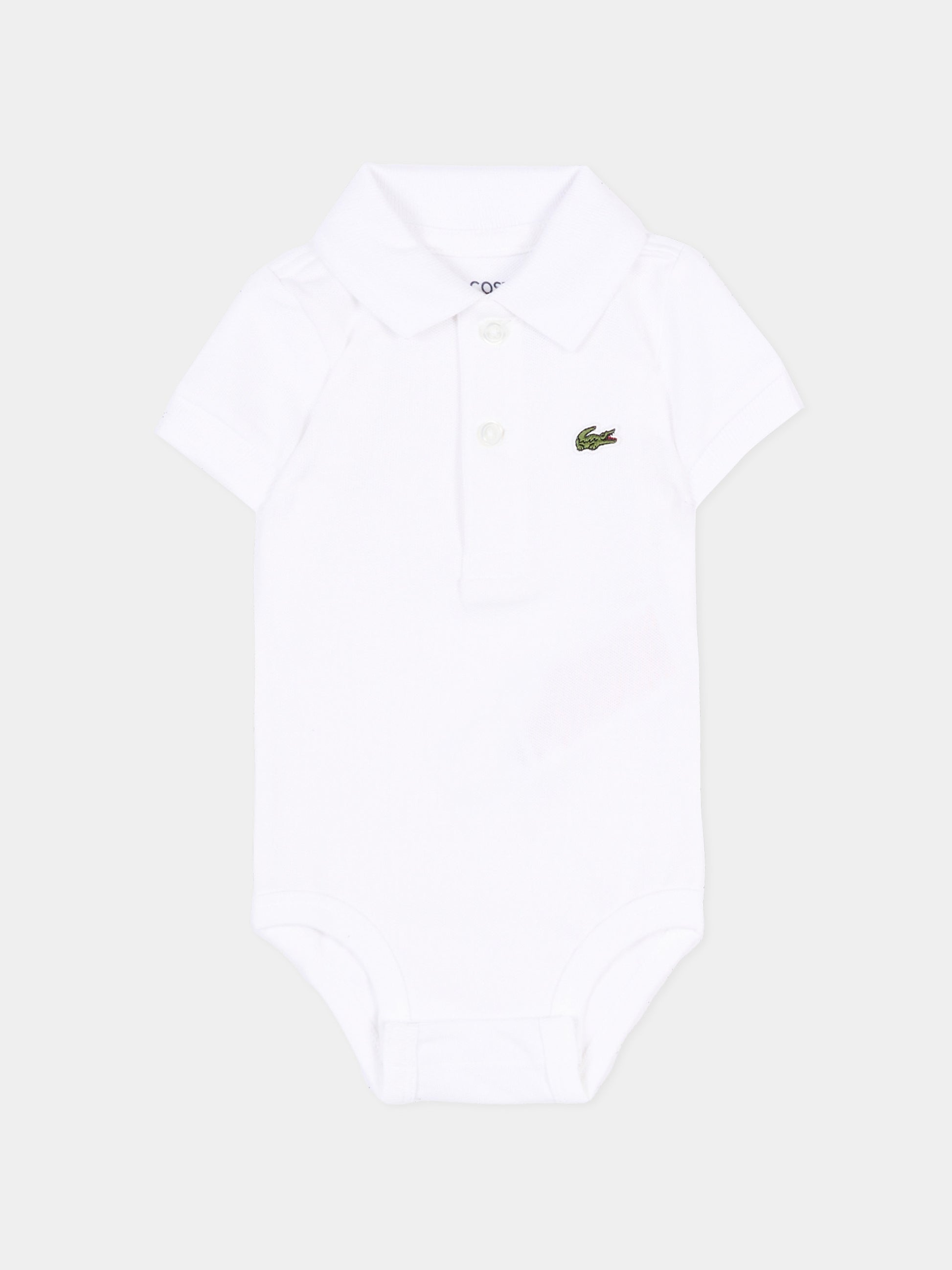 Body bianco per neonato con logo,Lacoste,7118 W8L