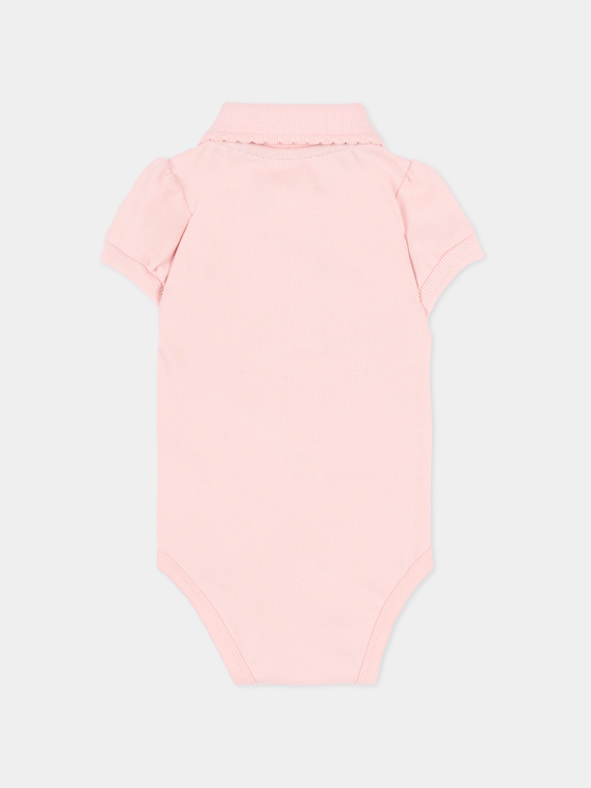 Body rosa per neonata con logo,Lacoste,7120 AL5