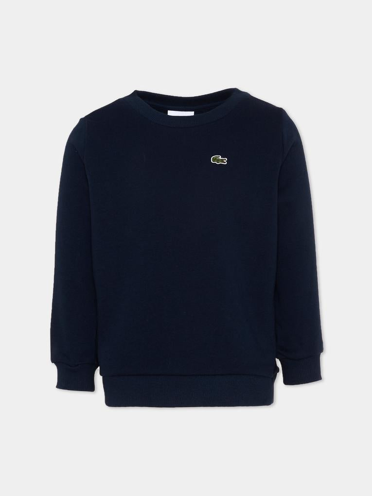 Felpa blu per bambini con logo,Lacoste,7581 UGW