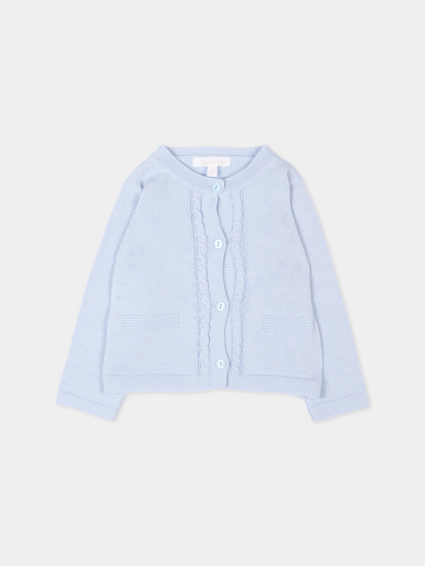 Cardigan celeste per neonato,Patachou,PAP CA4233061 303