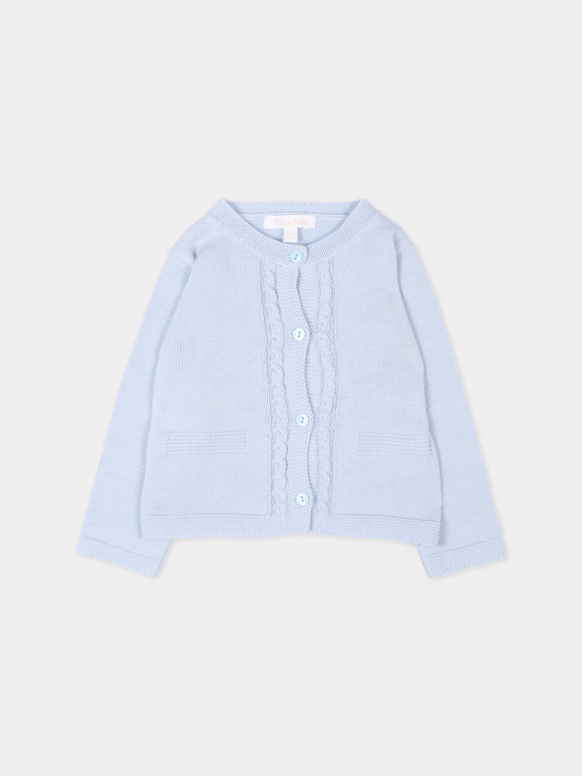 Cardigan celeste per neonato,Patachou,PAP CA4233061 303