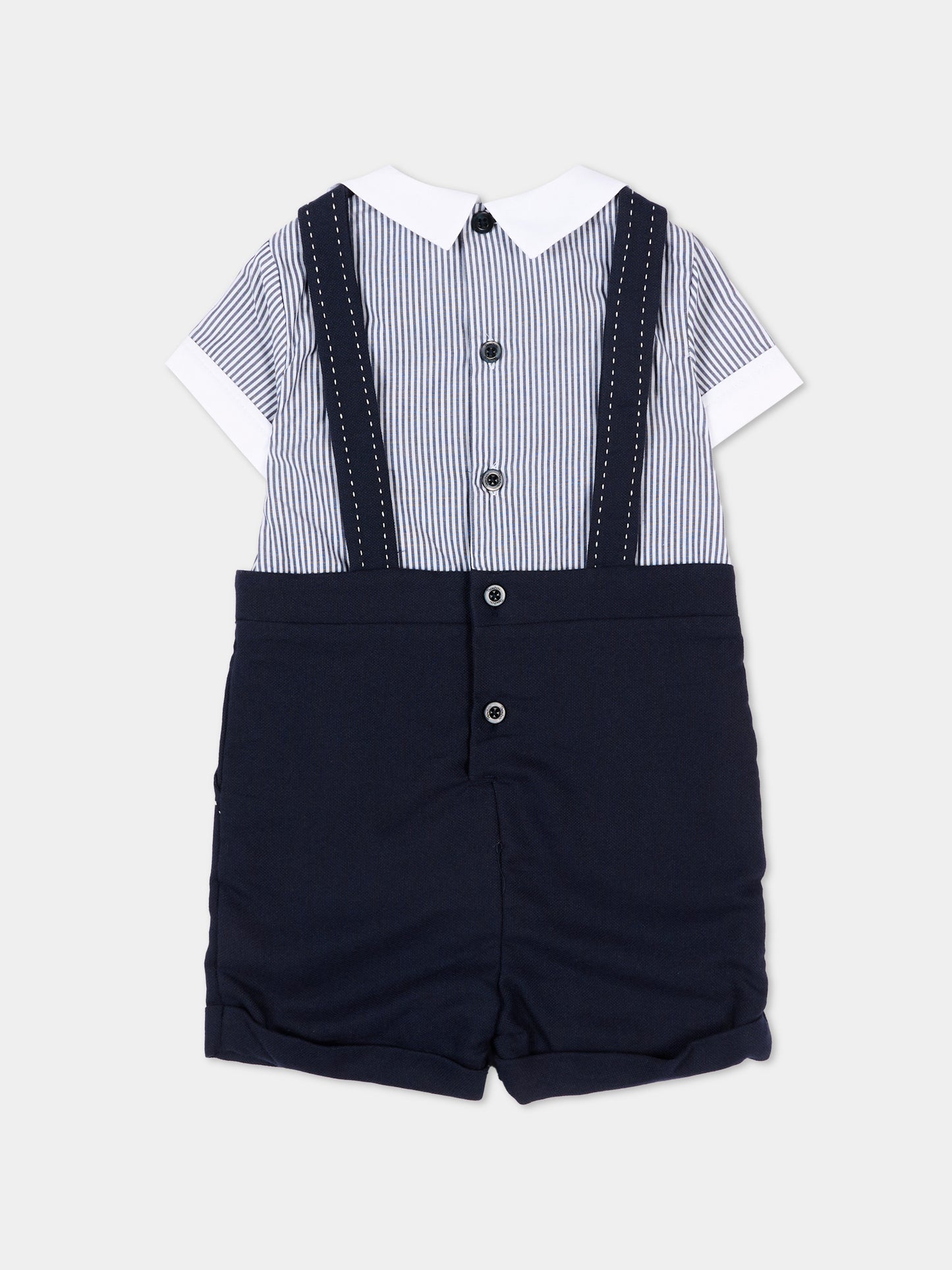 Completo elegante blu per neonato con papillon,Patachou,PAP MC4233393 360