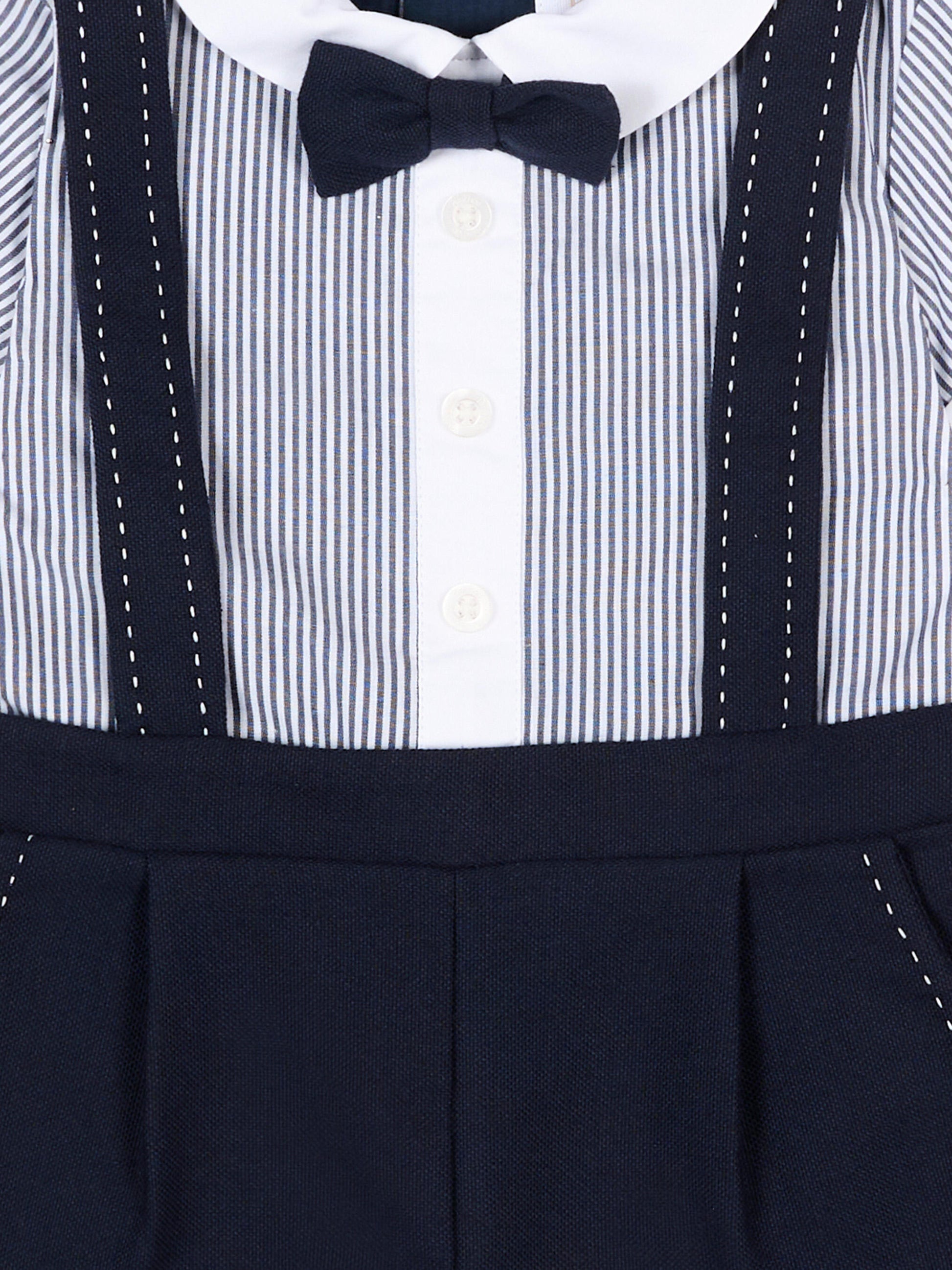 Completo elegante blu per neonato con papillon,Patachou,PAP MC4233393 360