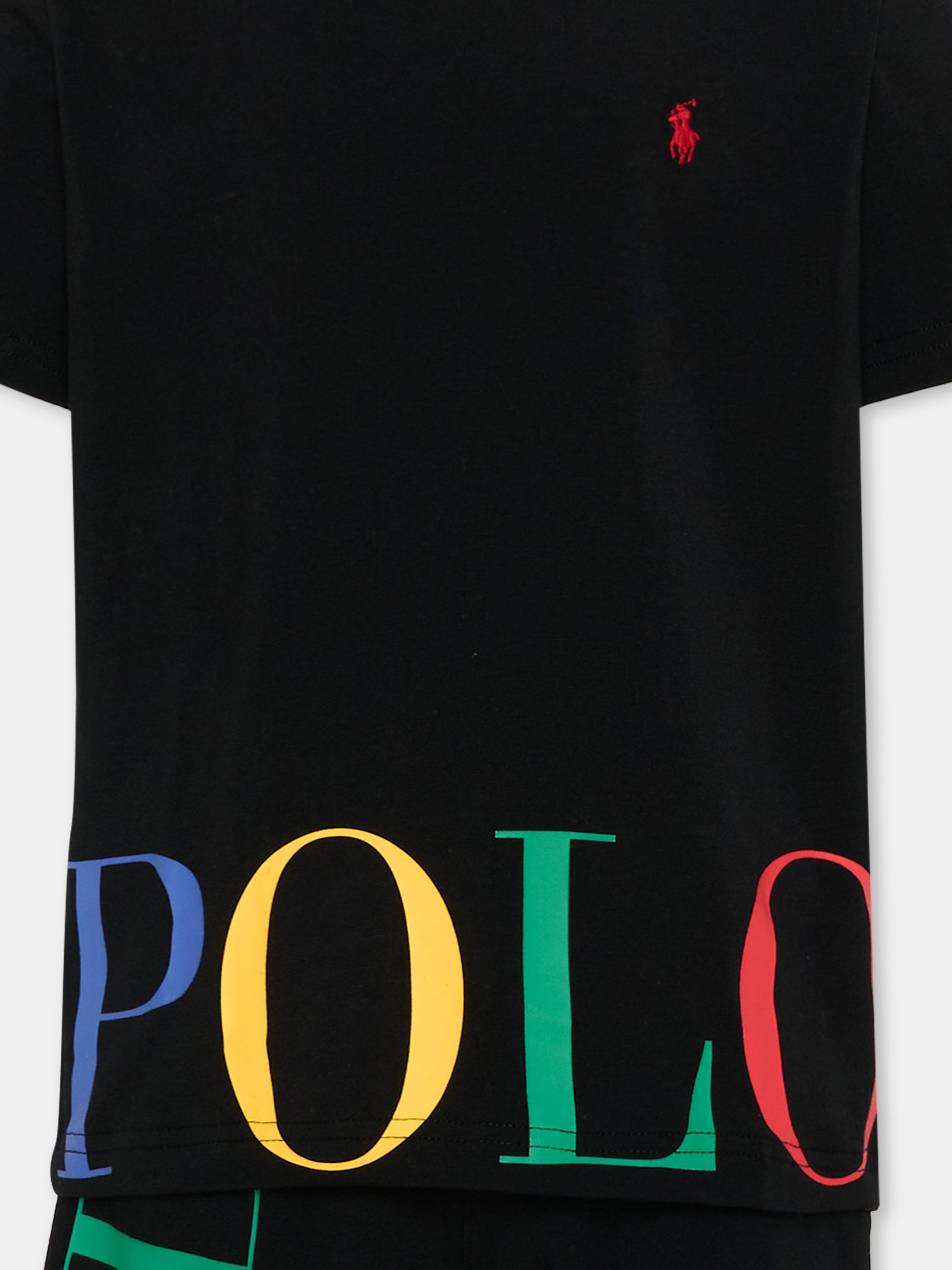 Pigiama nero per bambino con logo,Ralph Lauren Kids,8P0287 G9O