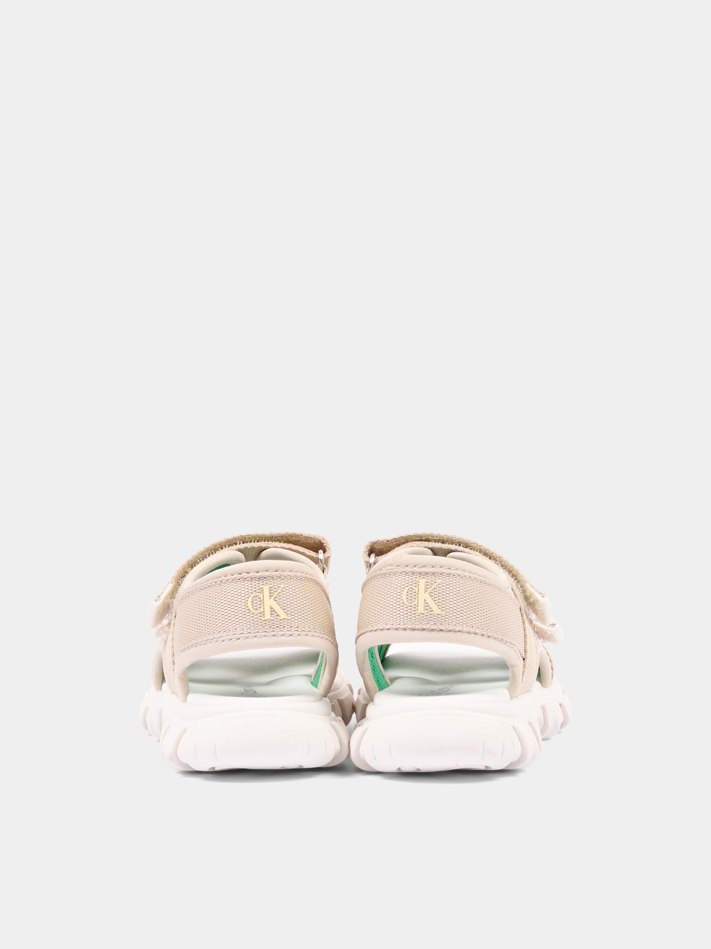 Sandali beige per bambini con logo,Calvin Klein Kids,V1B2 83321 1564500
