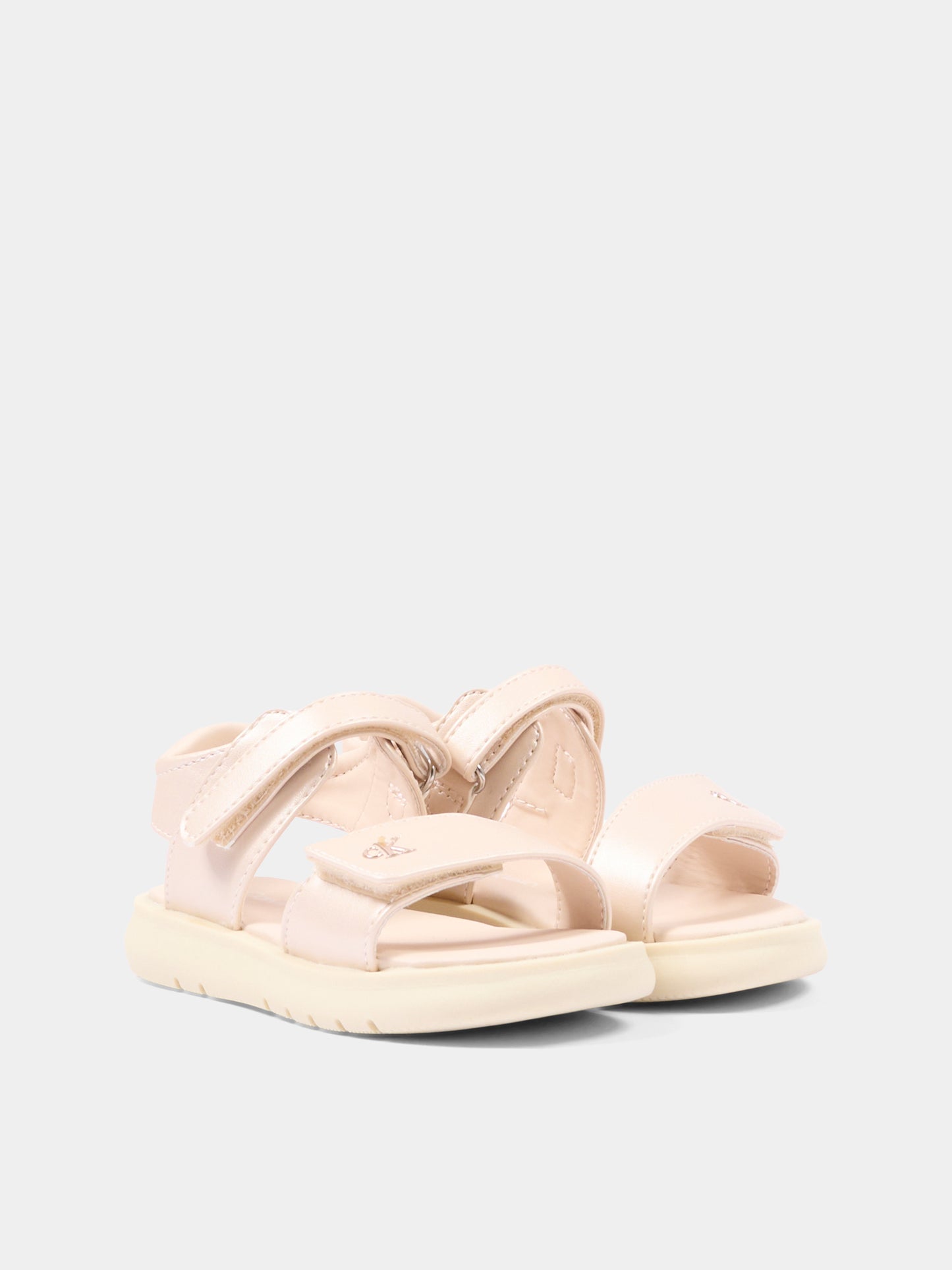 Sandali rosa per bambina con logo,Calvin Klein Kids,V1A2 83241 1372302