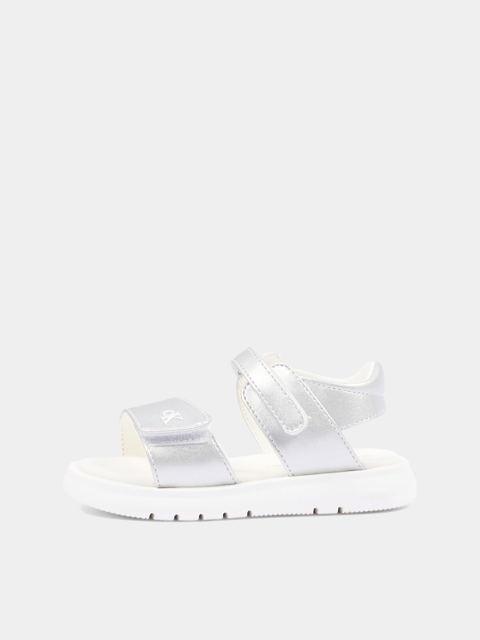 Sandali argento per bambina con logo,Calvin Klein Kids,V1A2 83241 1372904