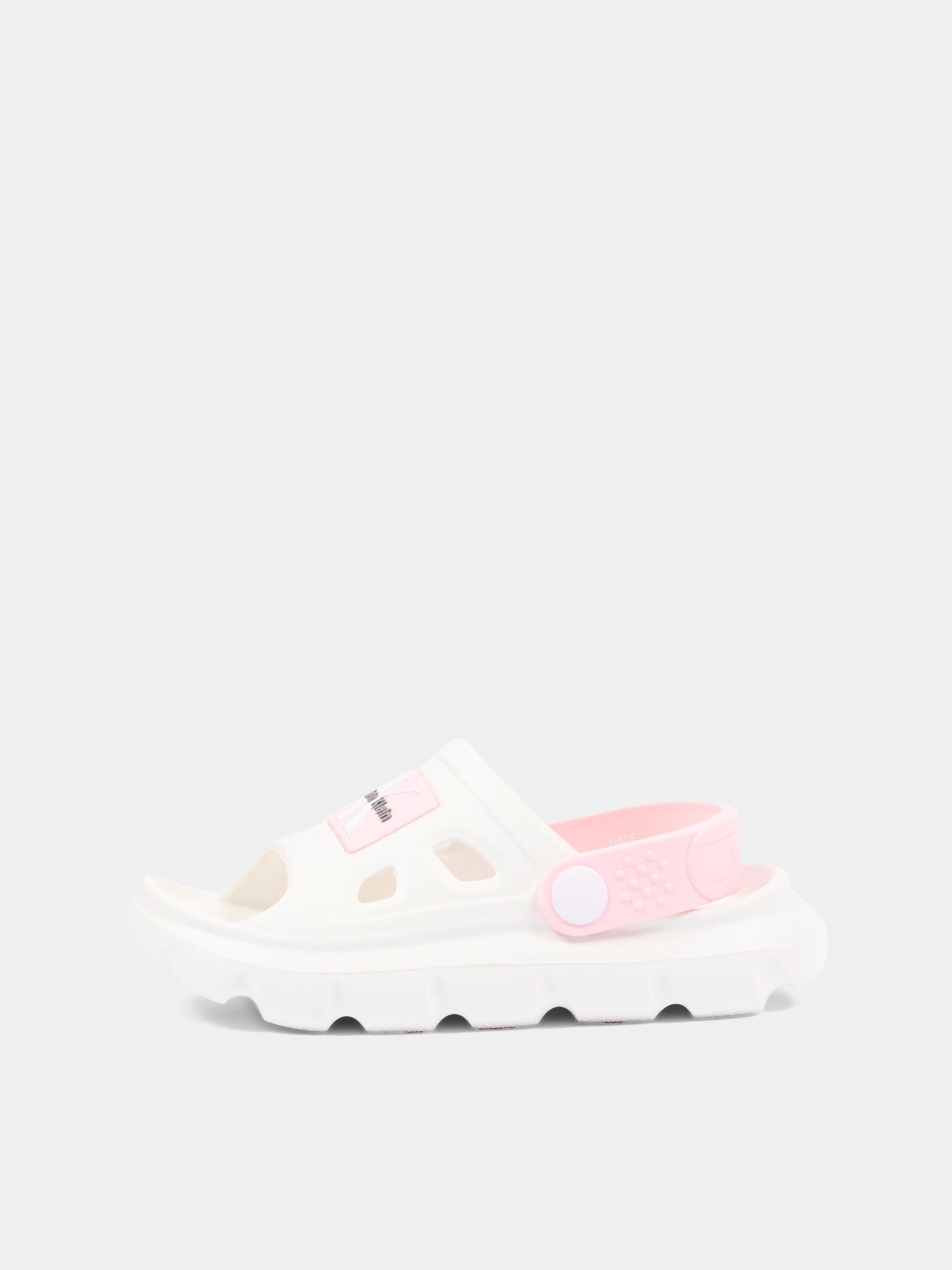 Sandali bianchi per bambina con logo,Calvin Klein Kids,V1AF 83264 0083A704
