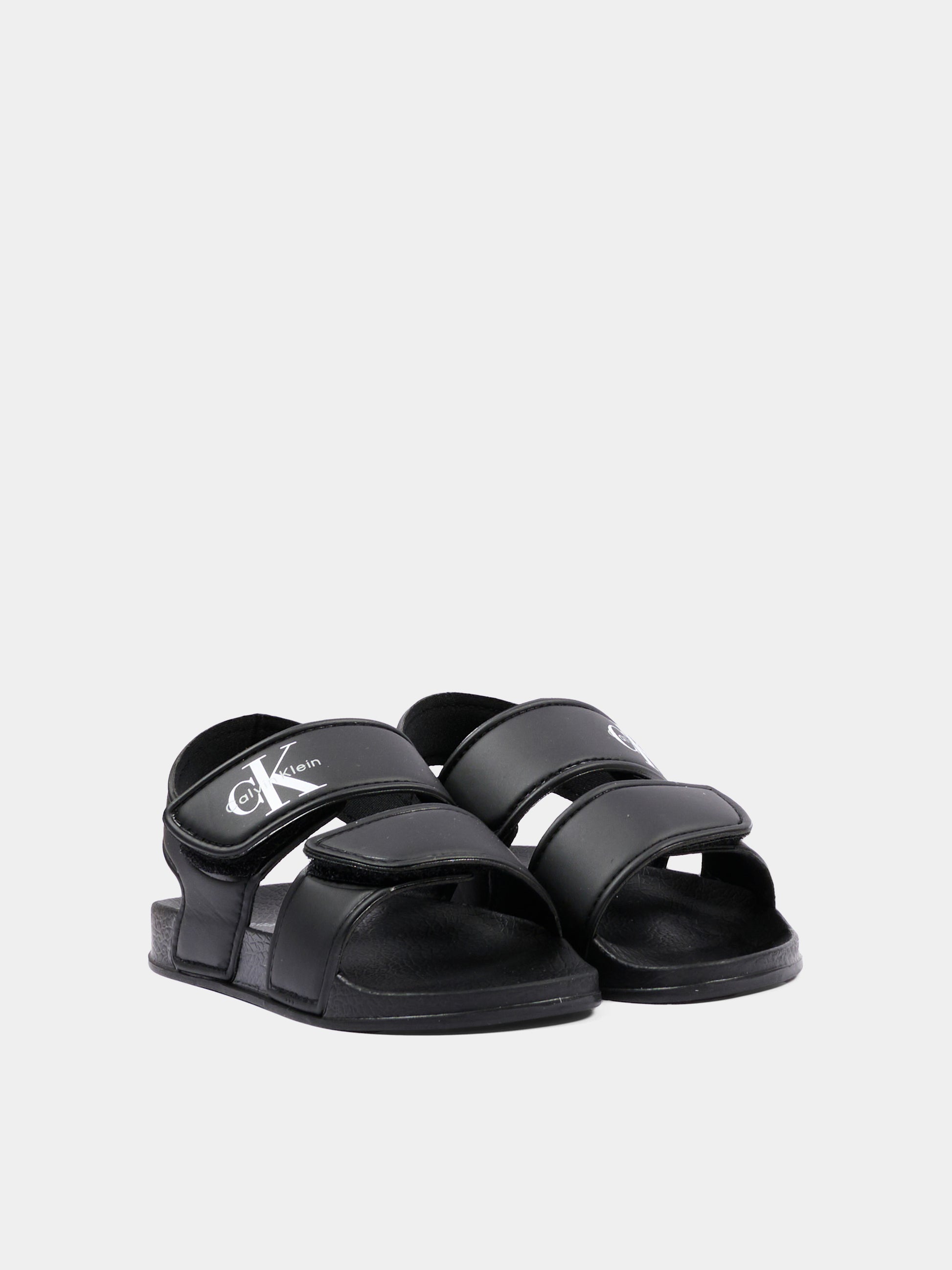 Sandali neri per bambini con logo,Calvin Klein Kids,V1XF 83330 1172999