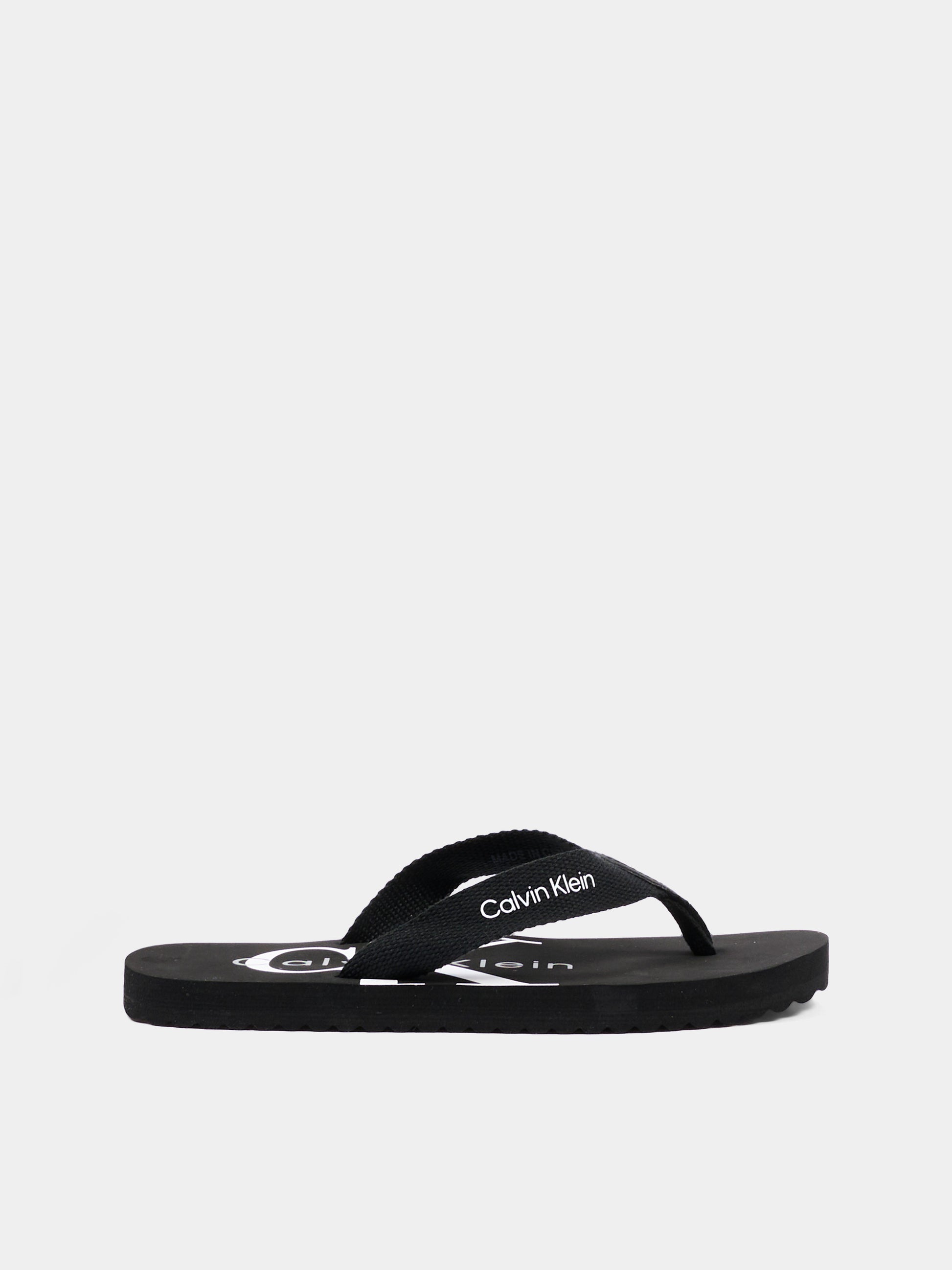 Infradito nere per bambini con logo,Calvin Klein Kids,V3X8 83332 0058999
