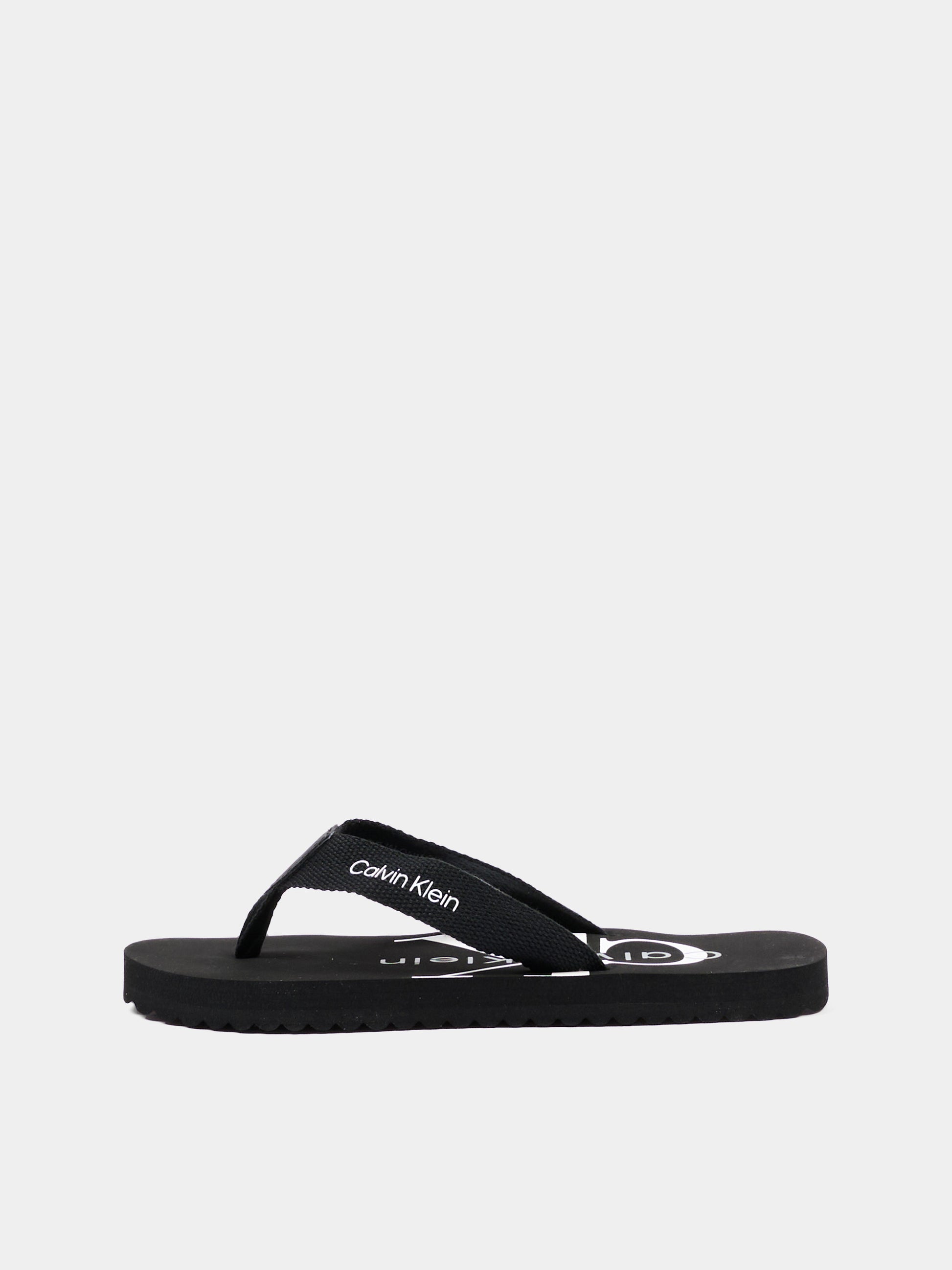 Infradito nere per bambini con logo,Calvin Klein Kids,V3X8 83332 0058999