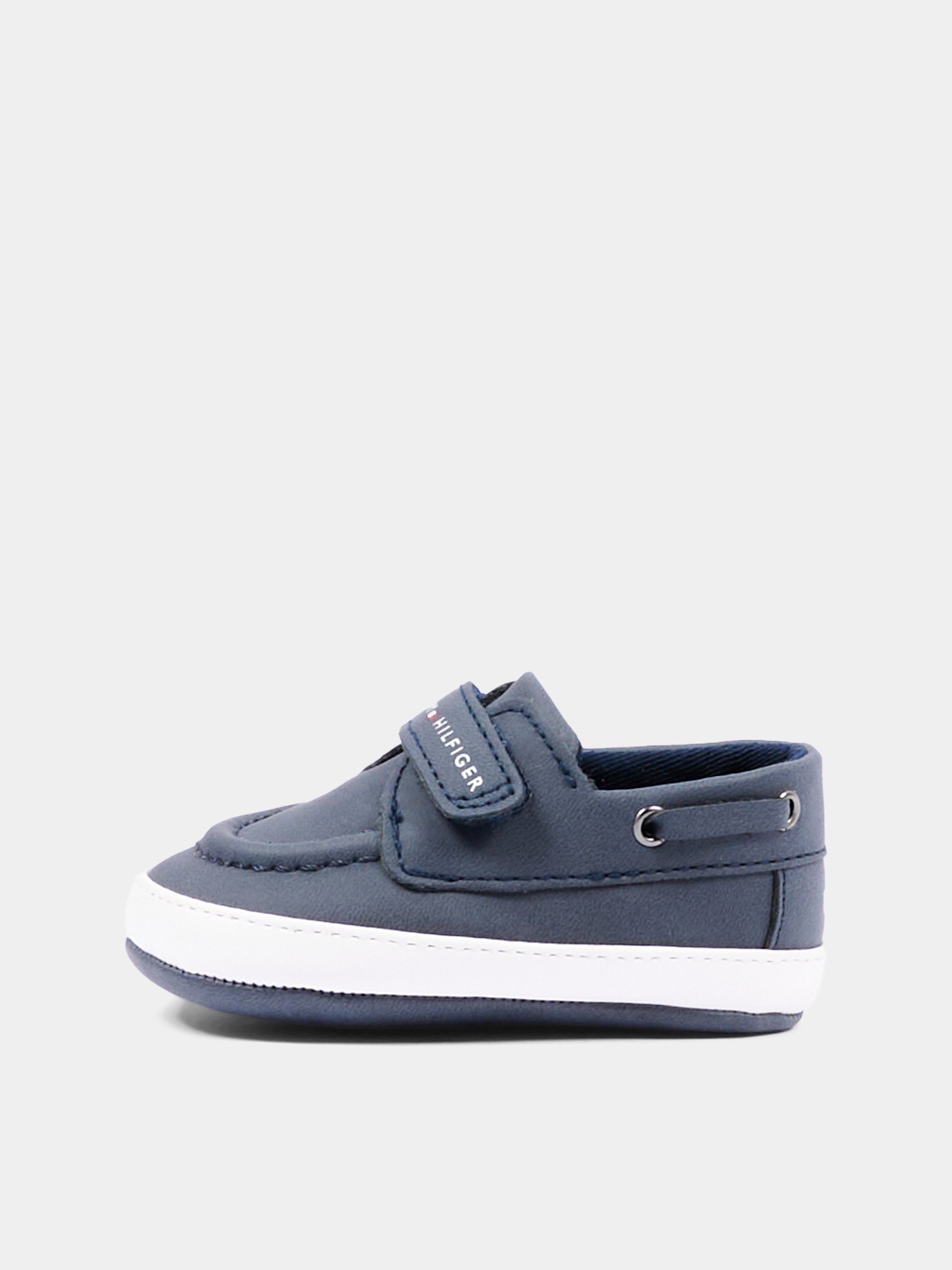 Mocassini blu per neonato con logo,Tommy Hilfiger Junior,T0B9 34331 0700800