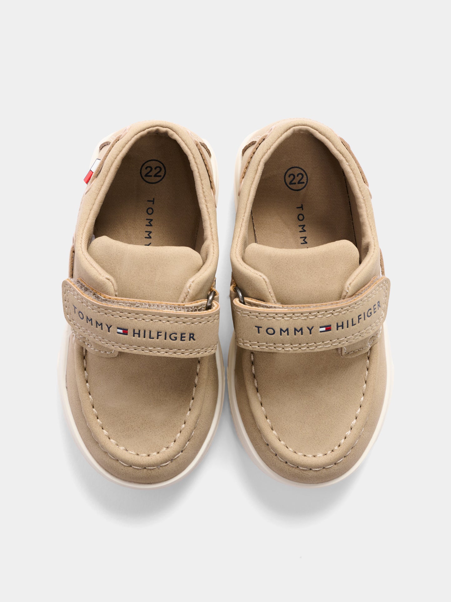 Mocassini beige per bambino con logo,Tommy Hilfiger Junior,T1B4 34340 0315500