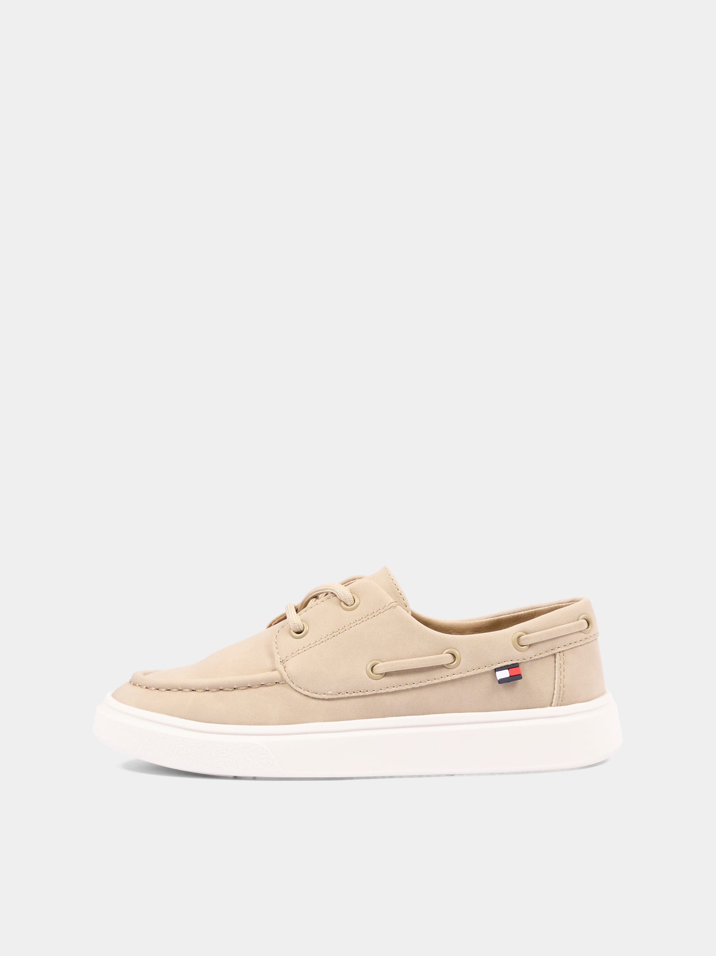 Mocassini beige per bambino con logo,Tommy Hilfiger Junior,T3B4 34352 0315500