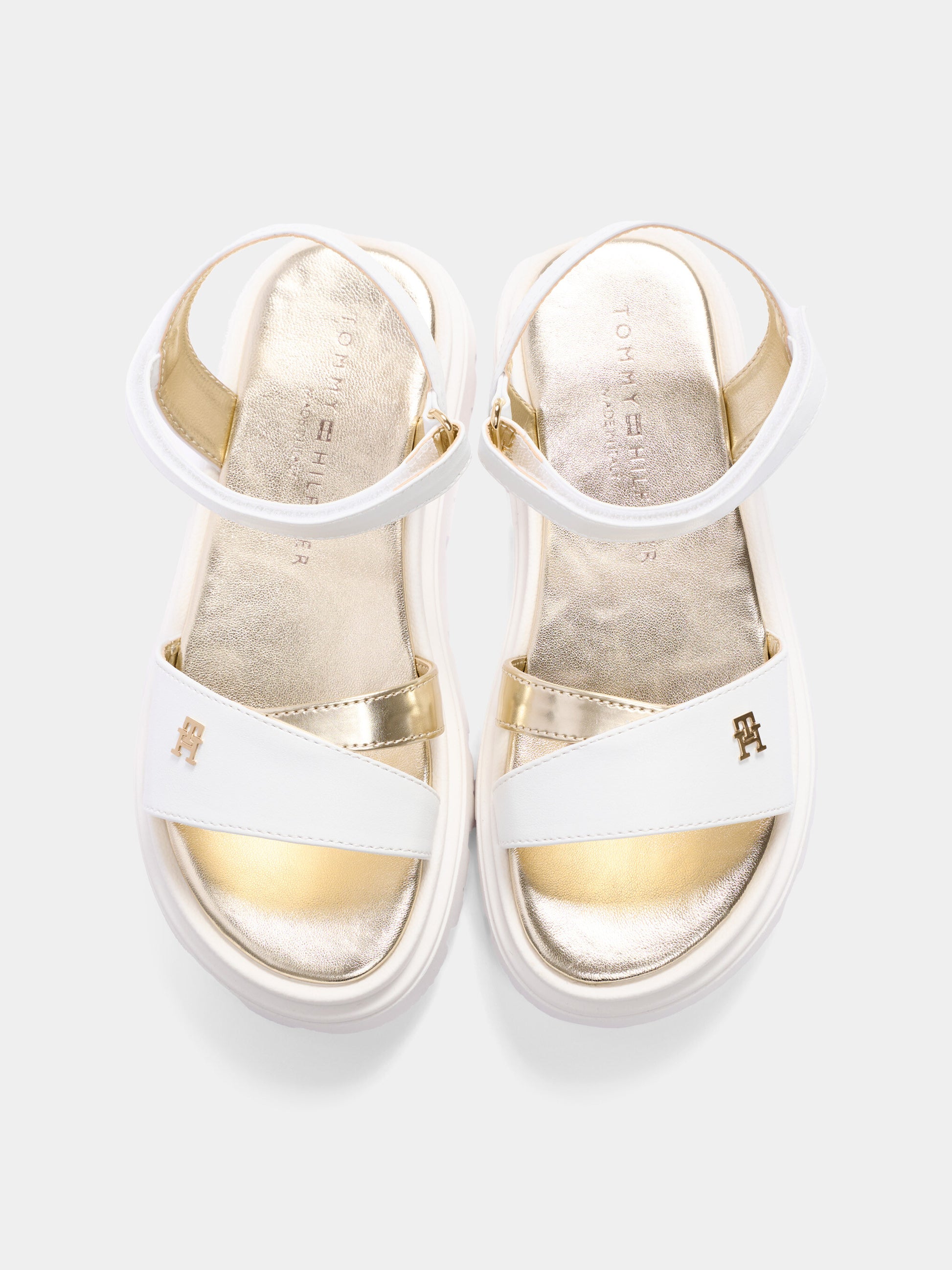 Sandali avorio per bambina con monogram,Tommy Hilfiger Junior,T4A2 34301 0326X048