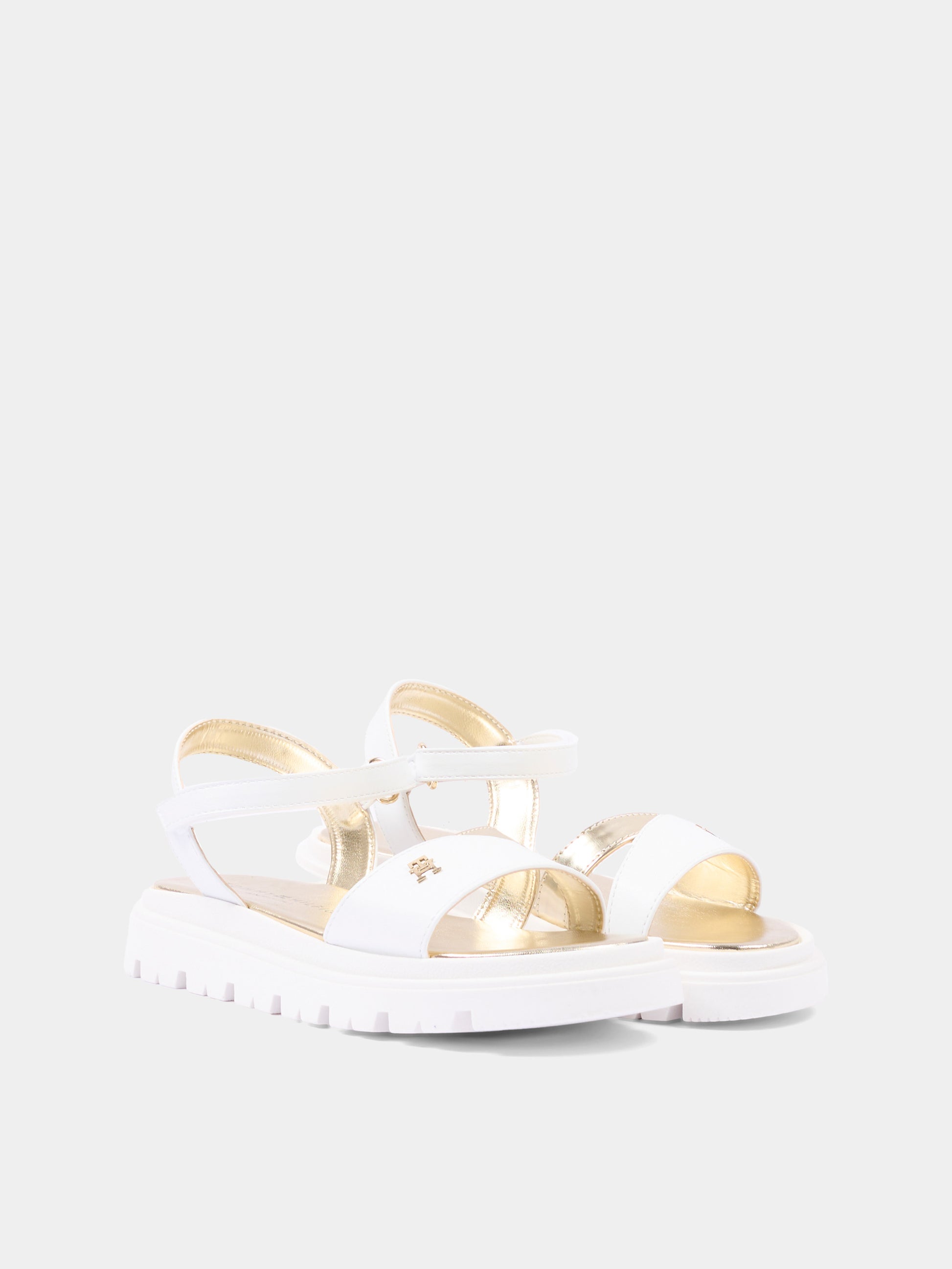 Sandali avorio per bambina con monogram,Tommy Hilfiger Junior,T4A2 34301 0326X048