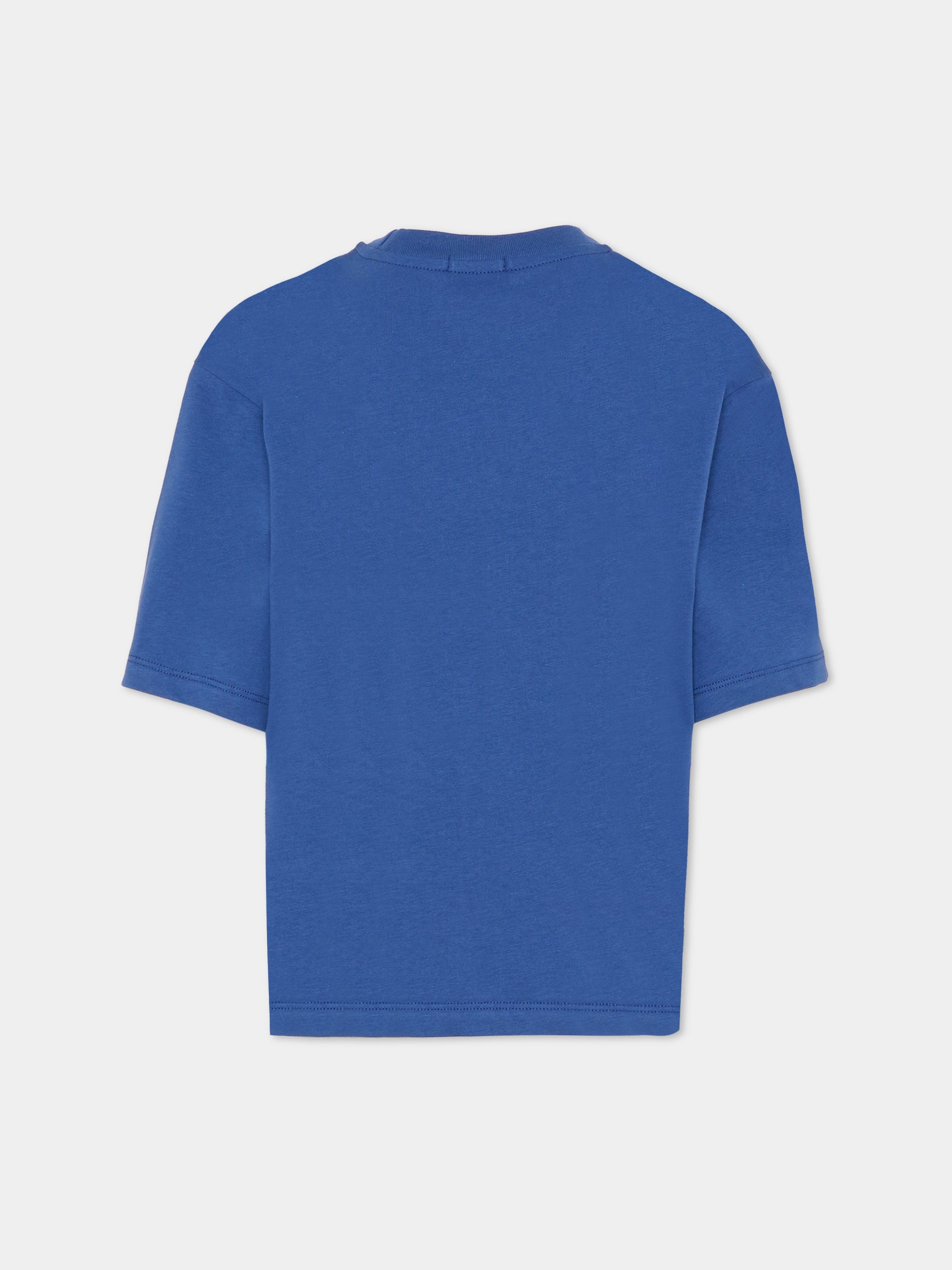 T-shirt blu per bambini con nuvola gialla,Ghayme,F5GAJUTH006 067