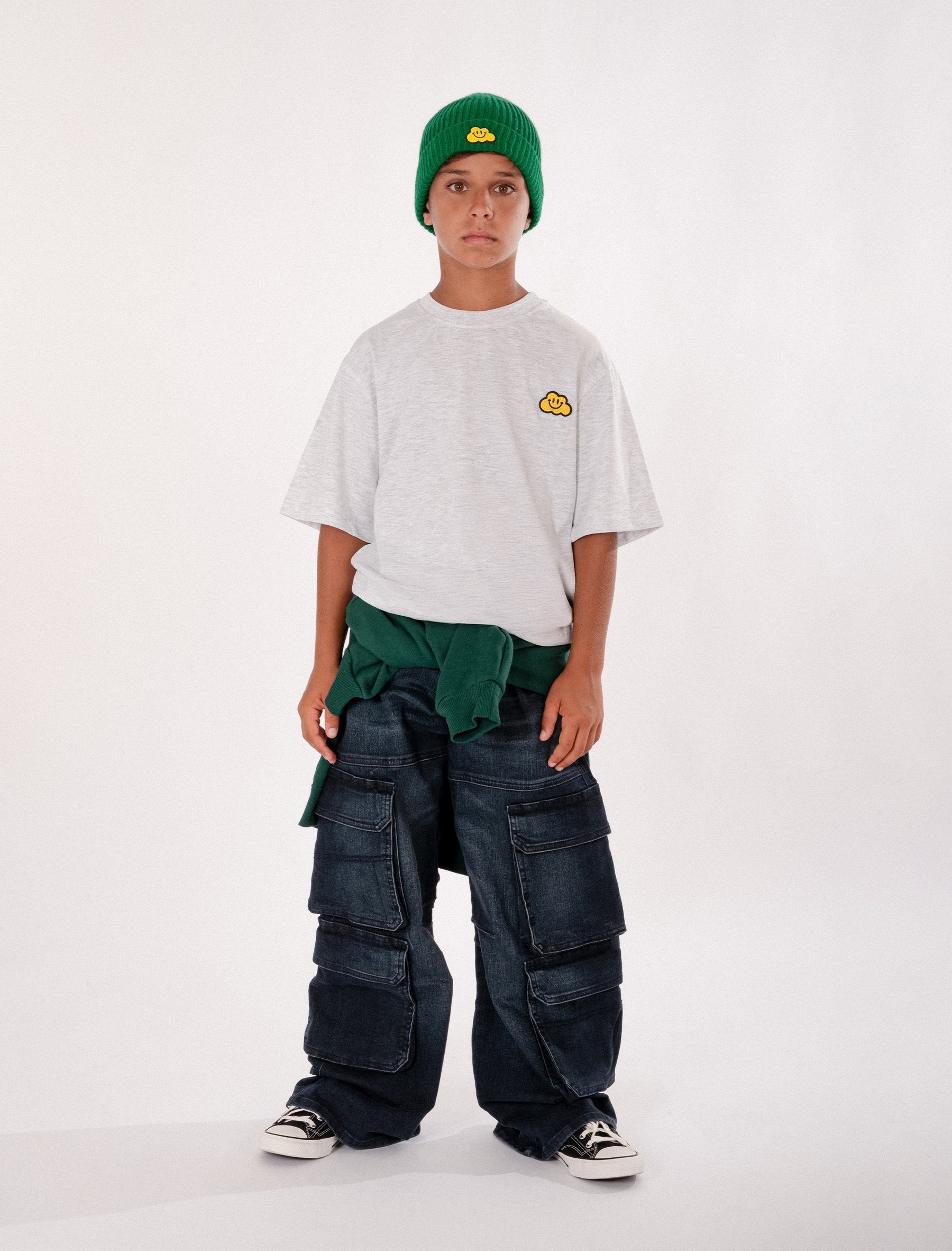 T-shirt grigia per bambini con nuvola gialla,Ghayme,F5GAJUTH006 107